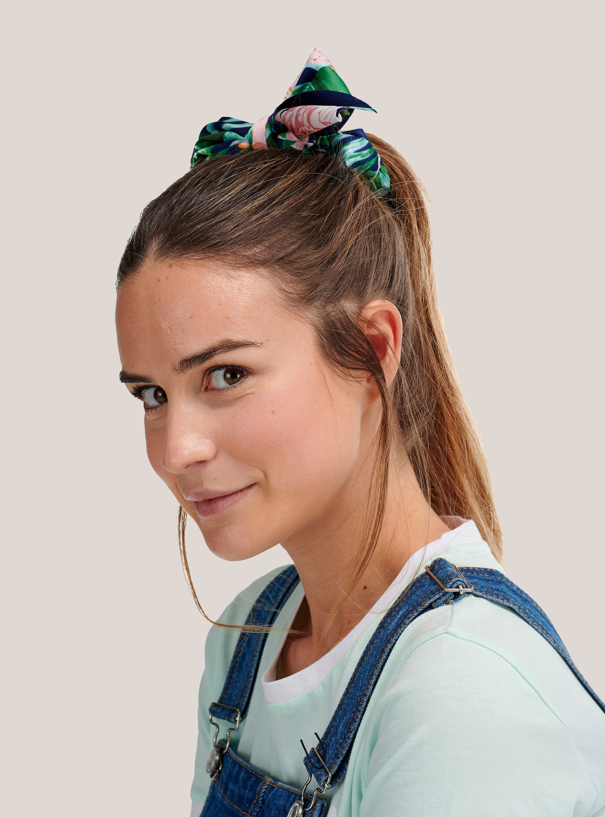 Haargummi mit Allover-Druck, FLOWER NAVY