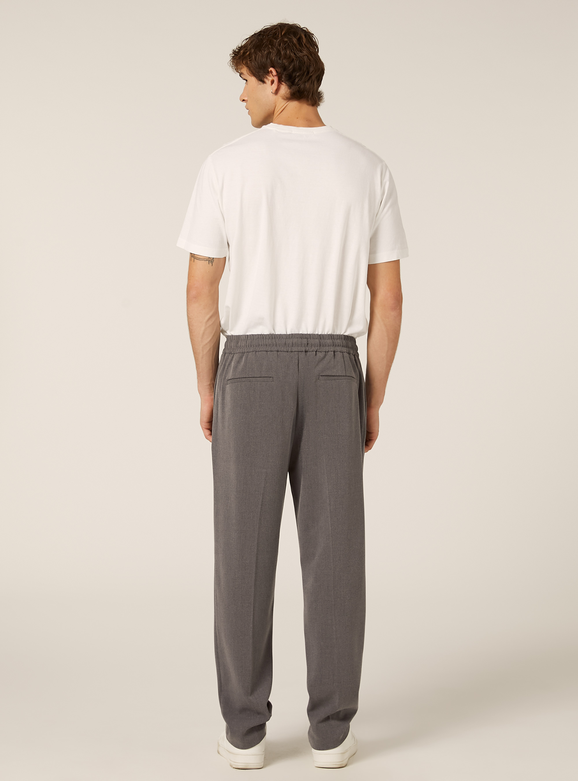 Pantalon jogger en twill, MGY1 GREY MEL DARK