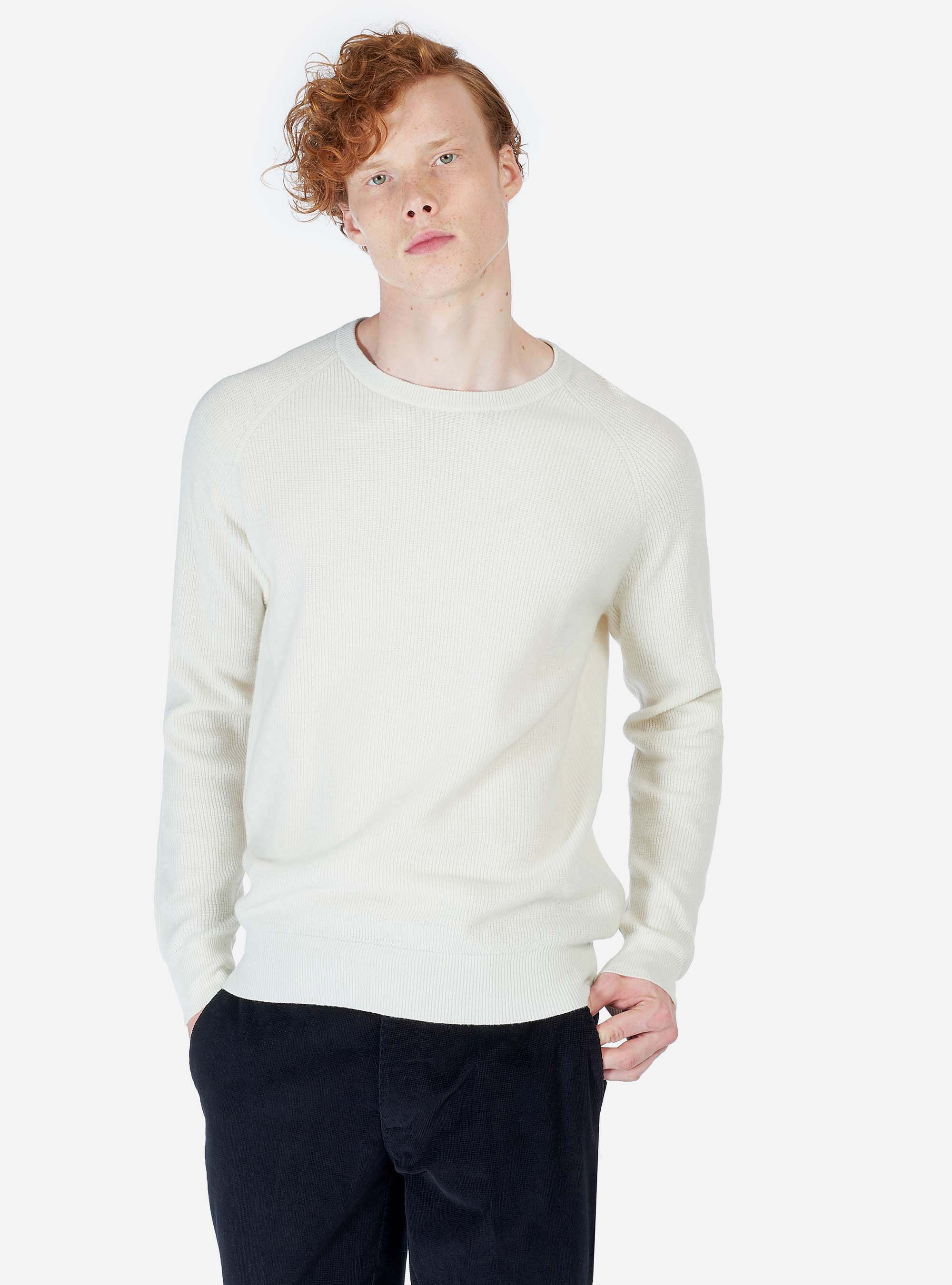 Pul col rond à côtes anglaises, C099 WHITE