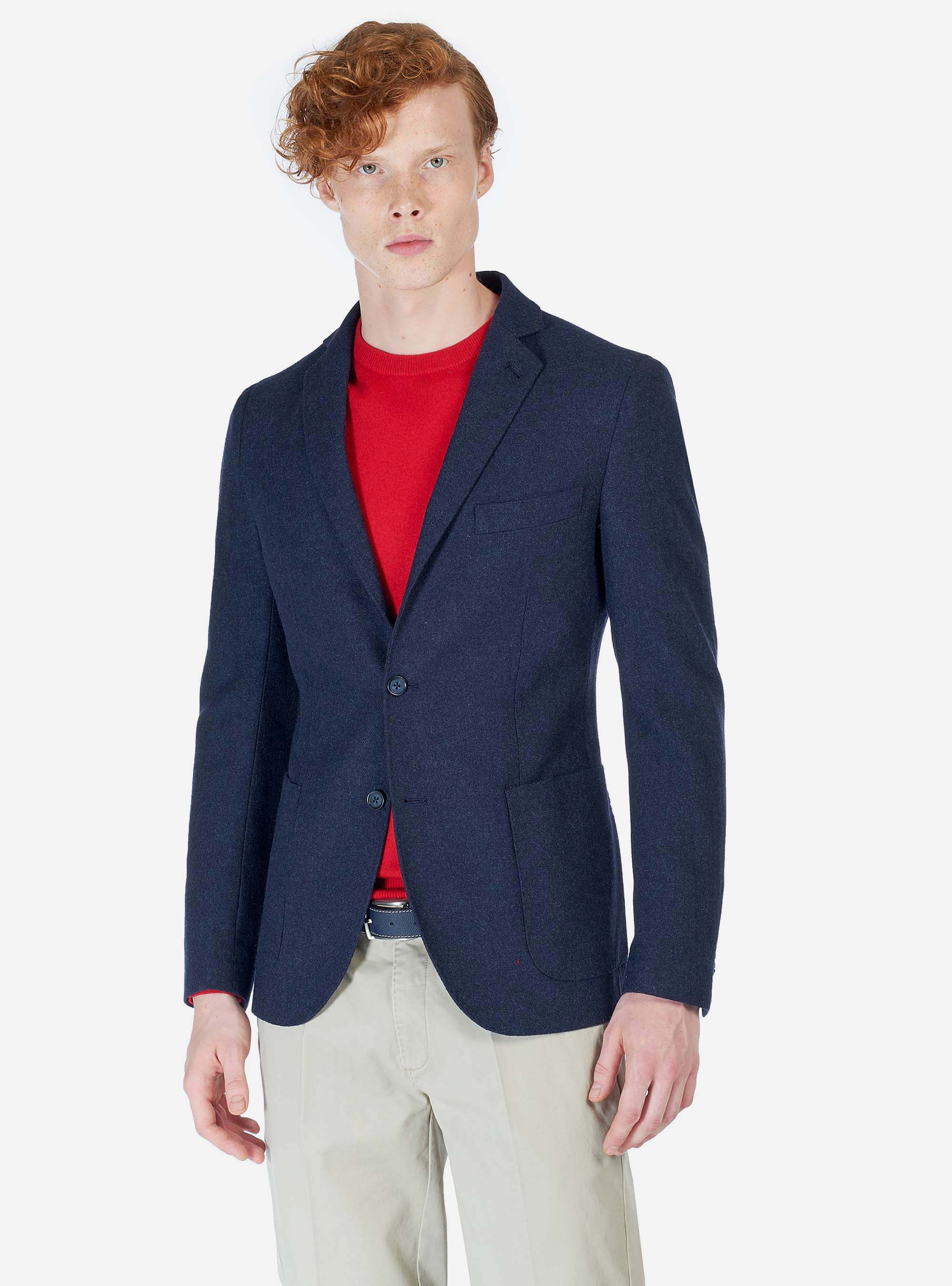WOOL JACKET, BLUE