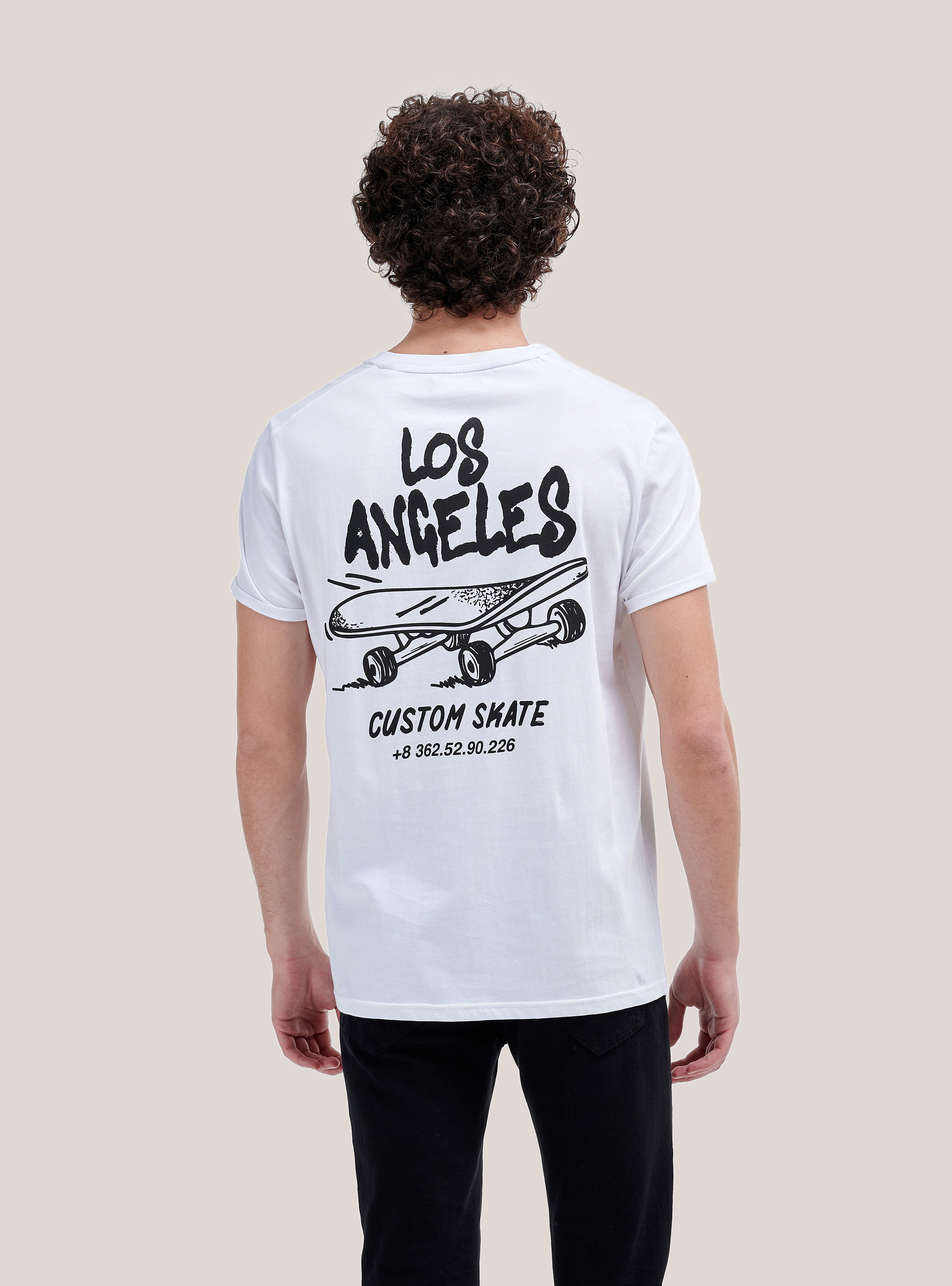 T-shirt with city print, WHITE