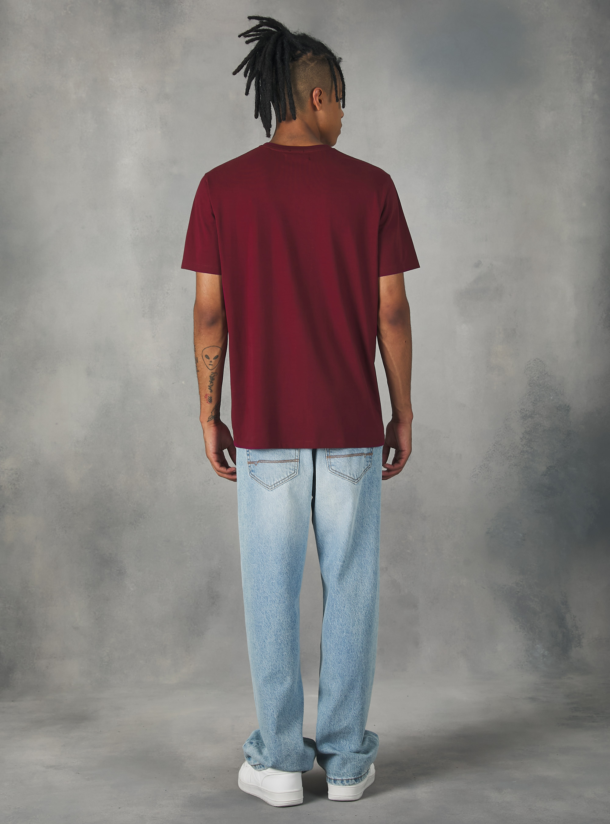 Cotton crew-neck T-shirt, BO2 BORDEAUX MEDIUM