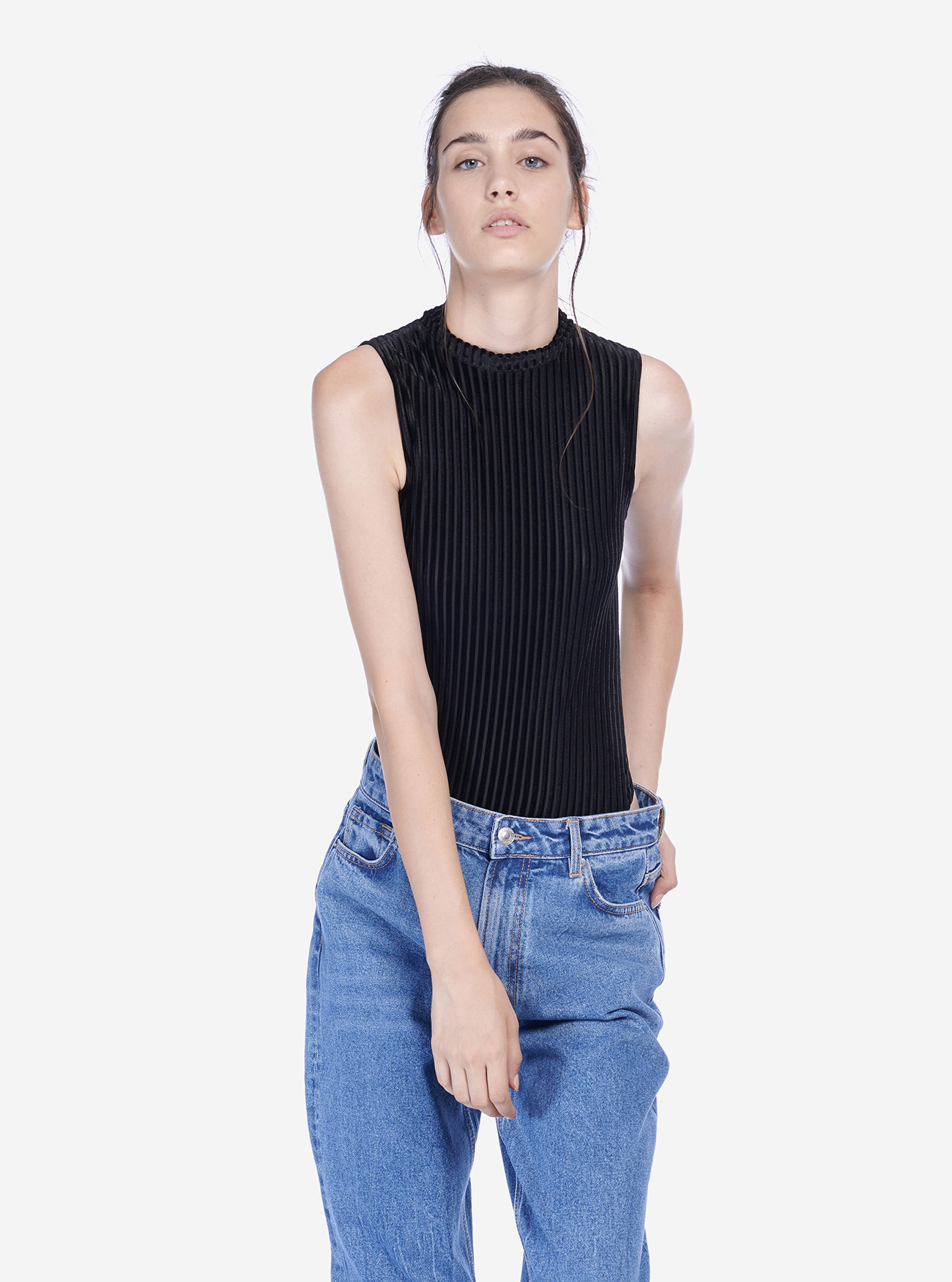Body senza maniche, NERO