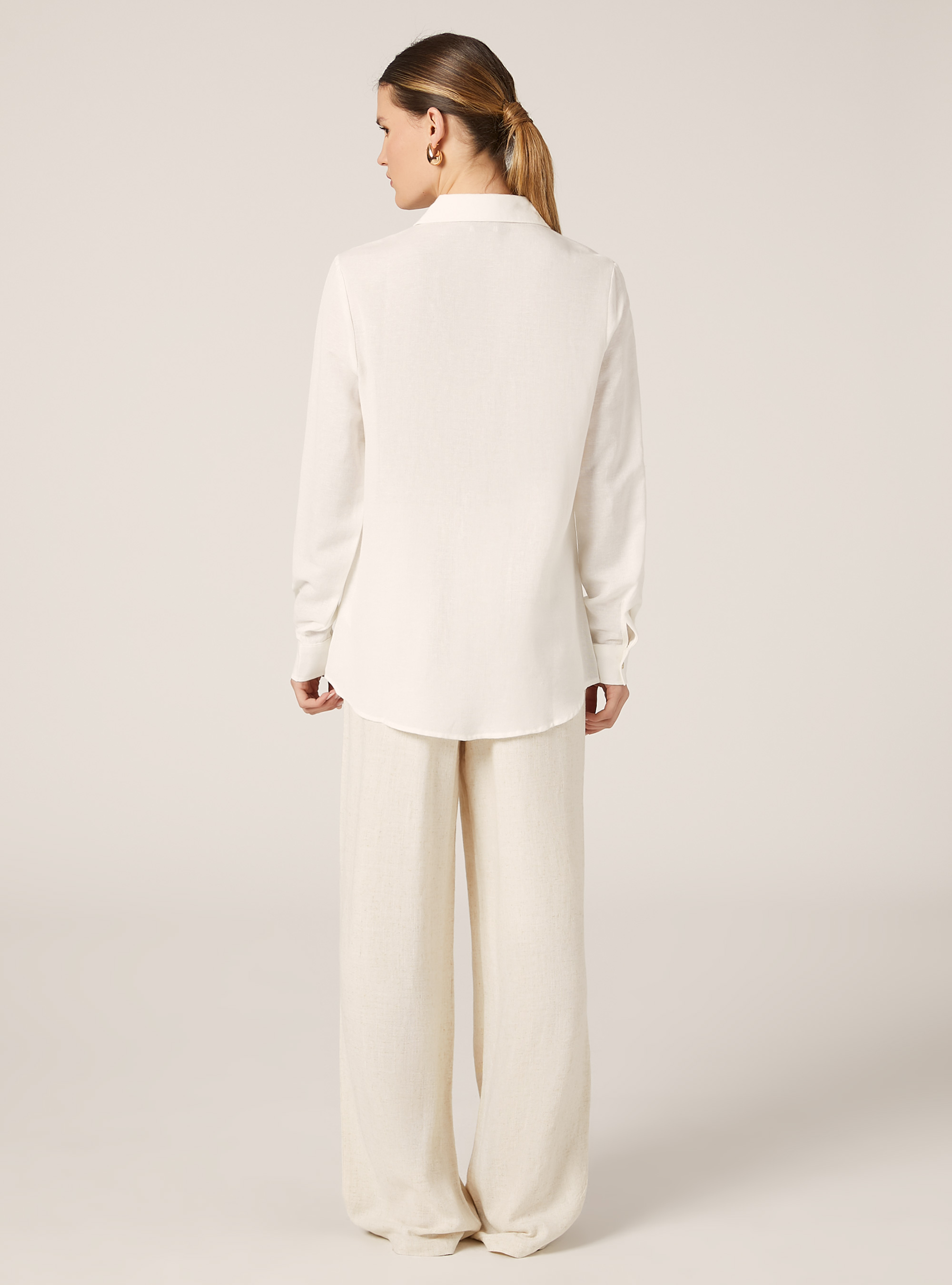 Bluse aus einer Leinenmischung, WH2 WHITE