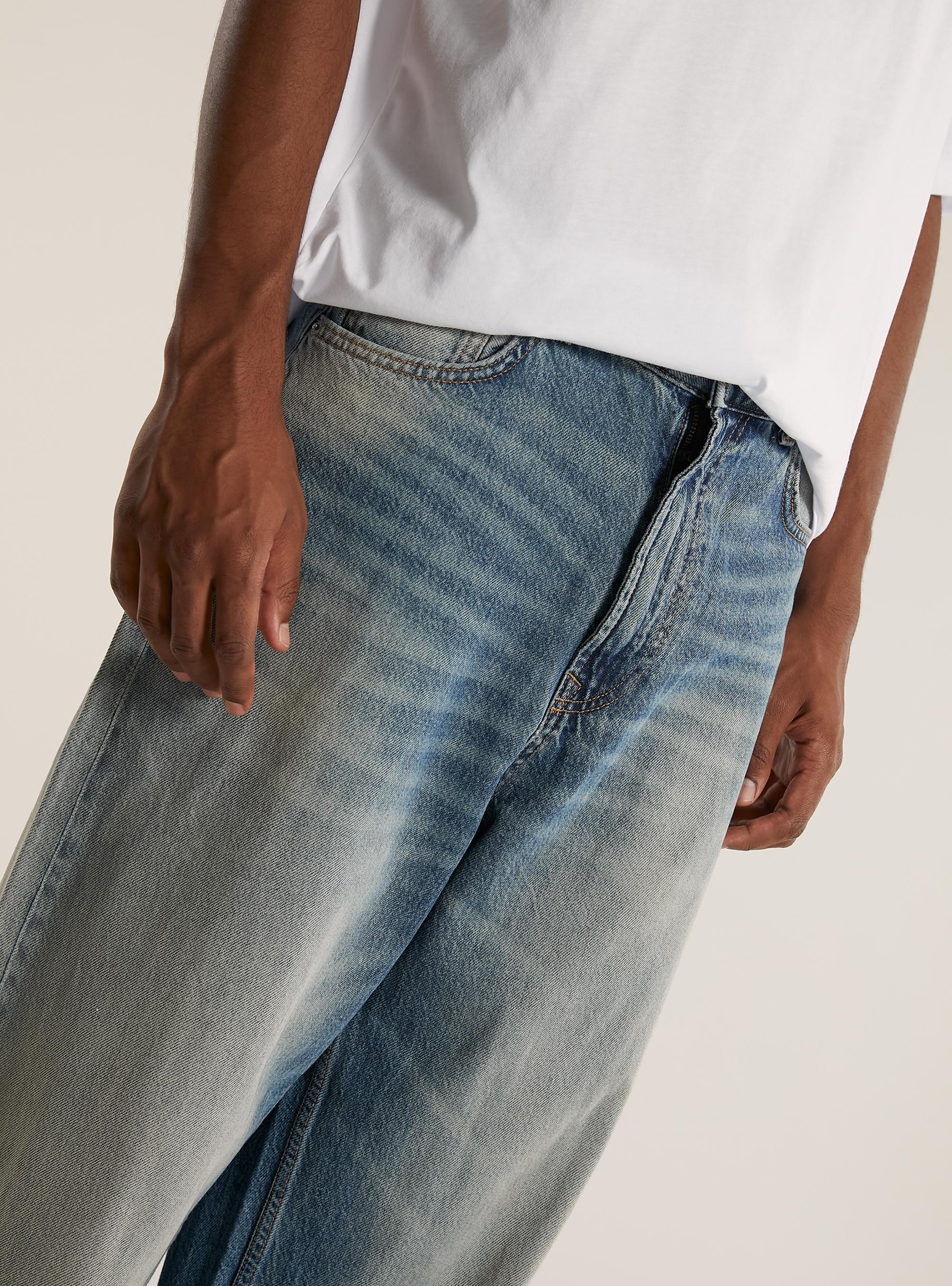 Vaqueros super holgados, D004 MEDIUM LIGHT BLUE