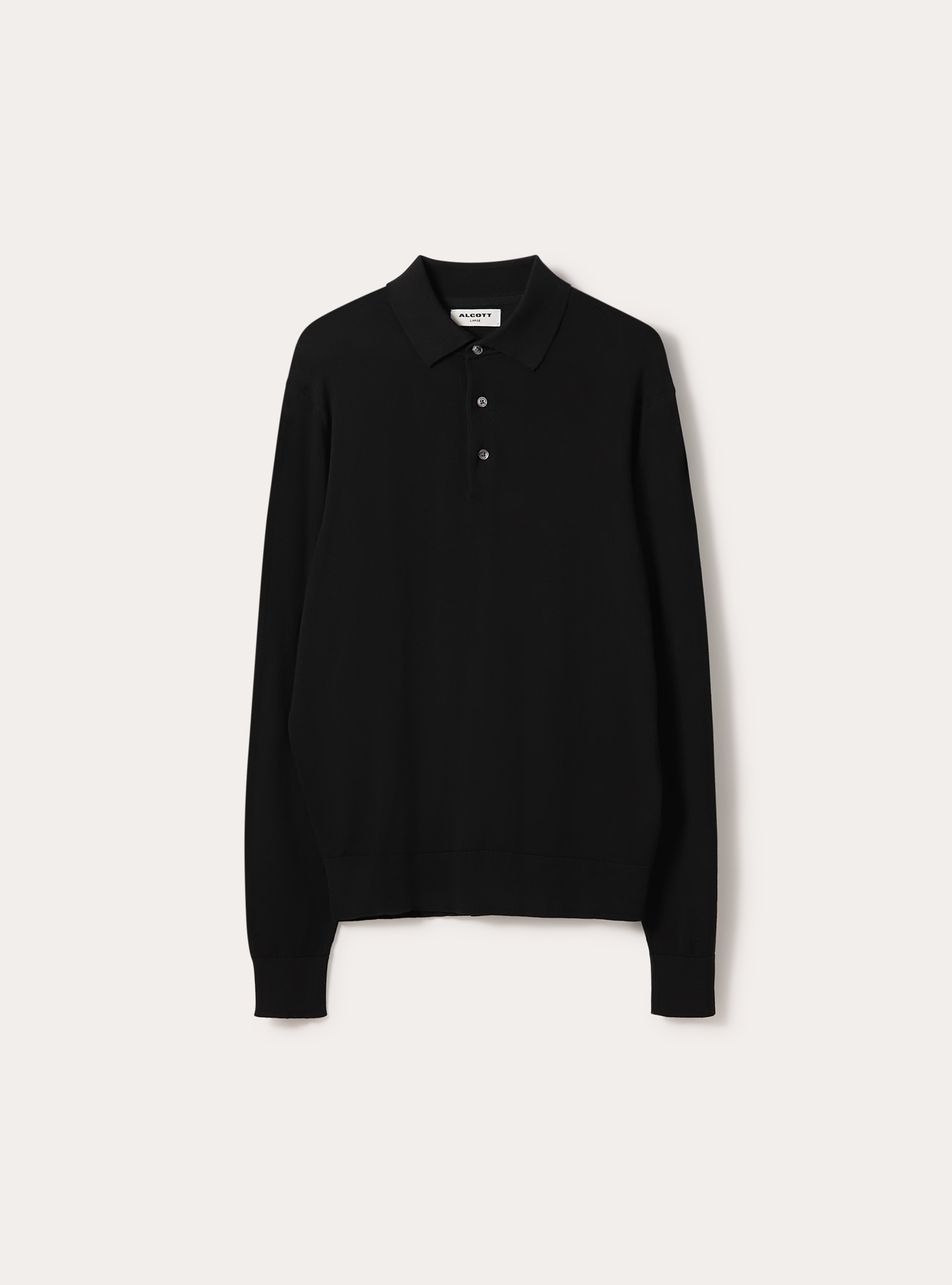 Lang&auml;rmliges Polohemd aus Baumwolle, BK1 BLACK