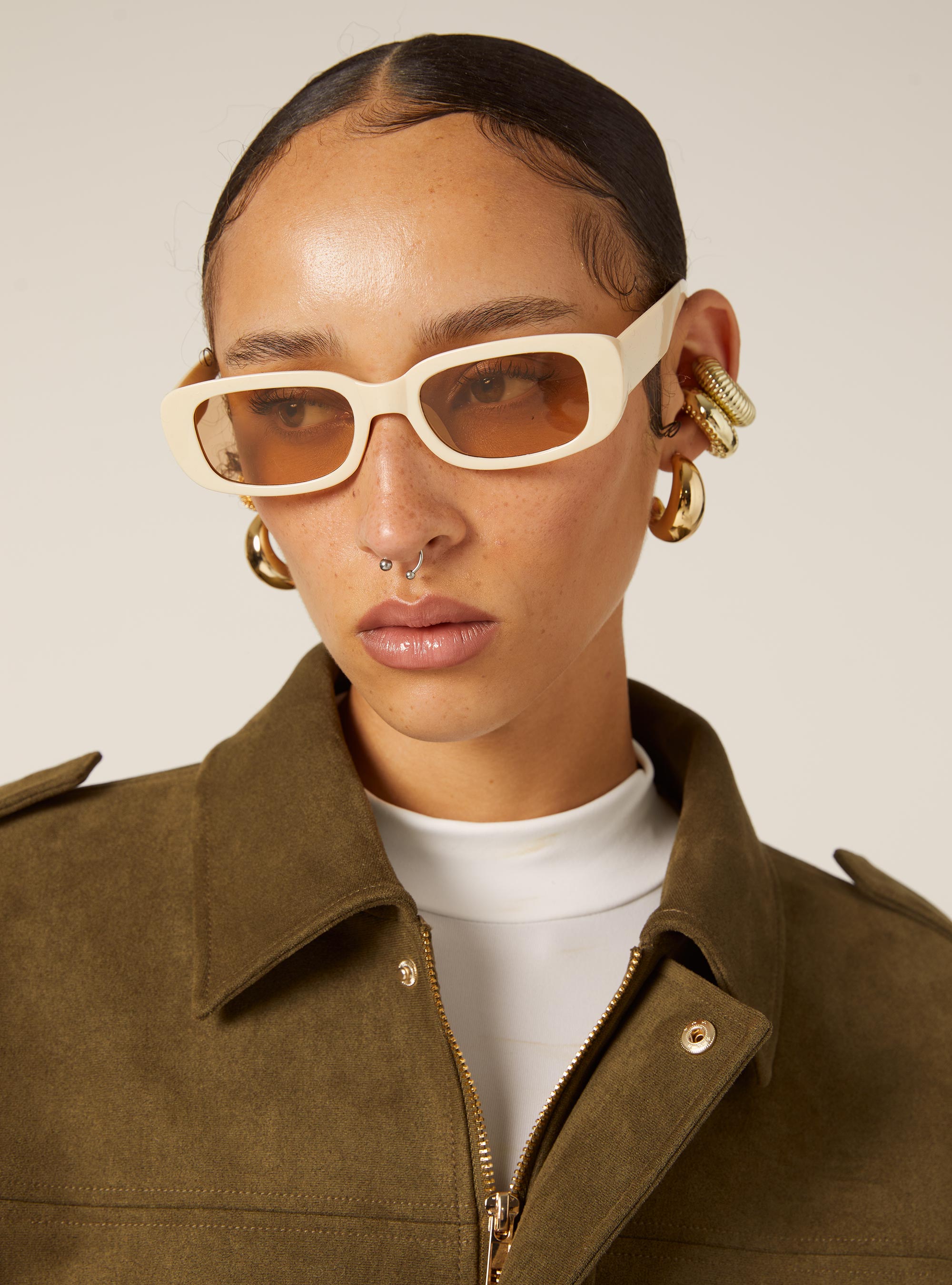 Suede-effect bomber jacket, KY2 KAKY MEDIUM