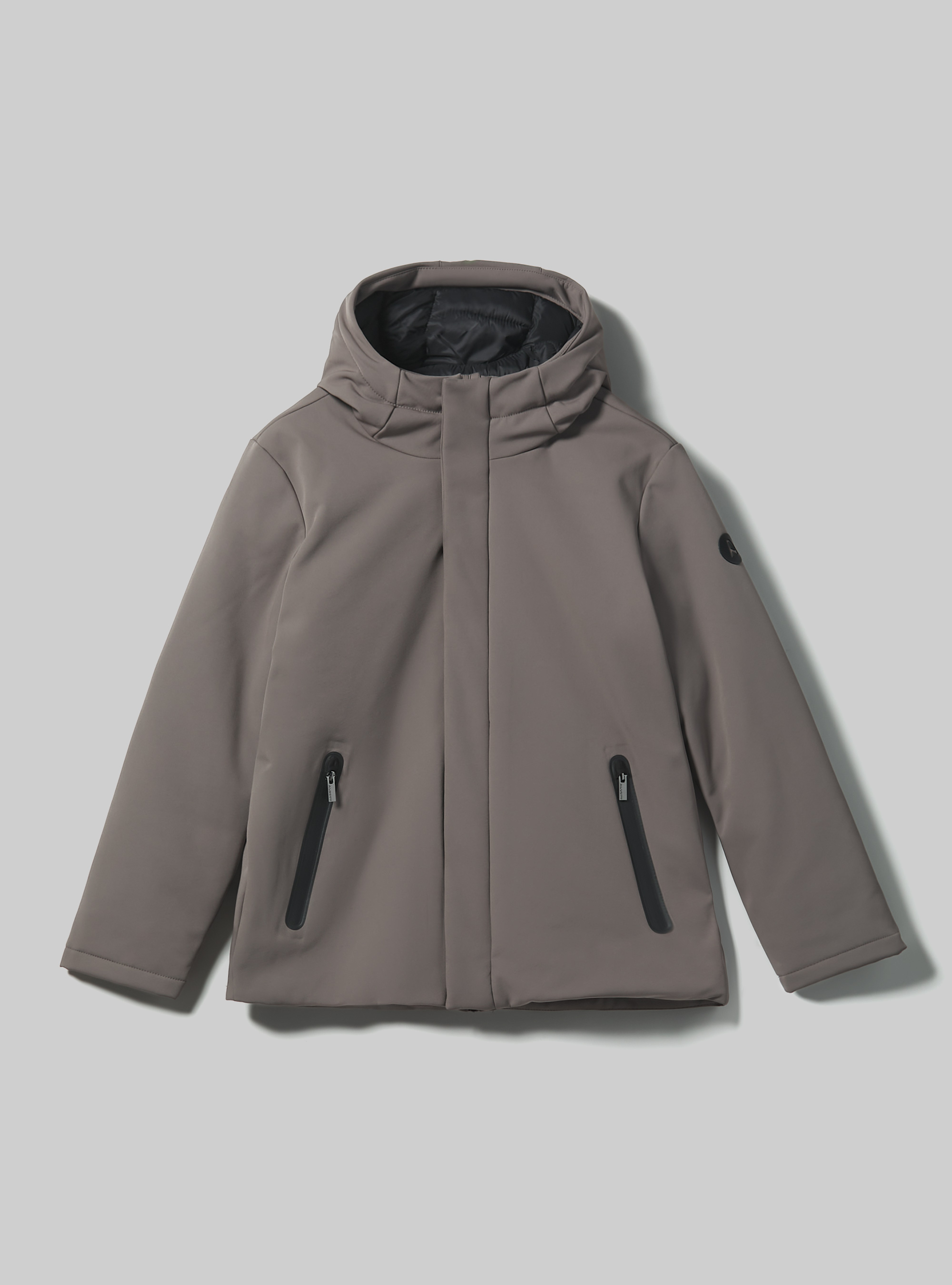 Technical fabric jacket with recycled padding, BR3 BROWN LIGHT