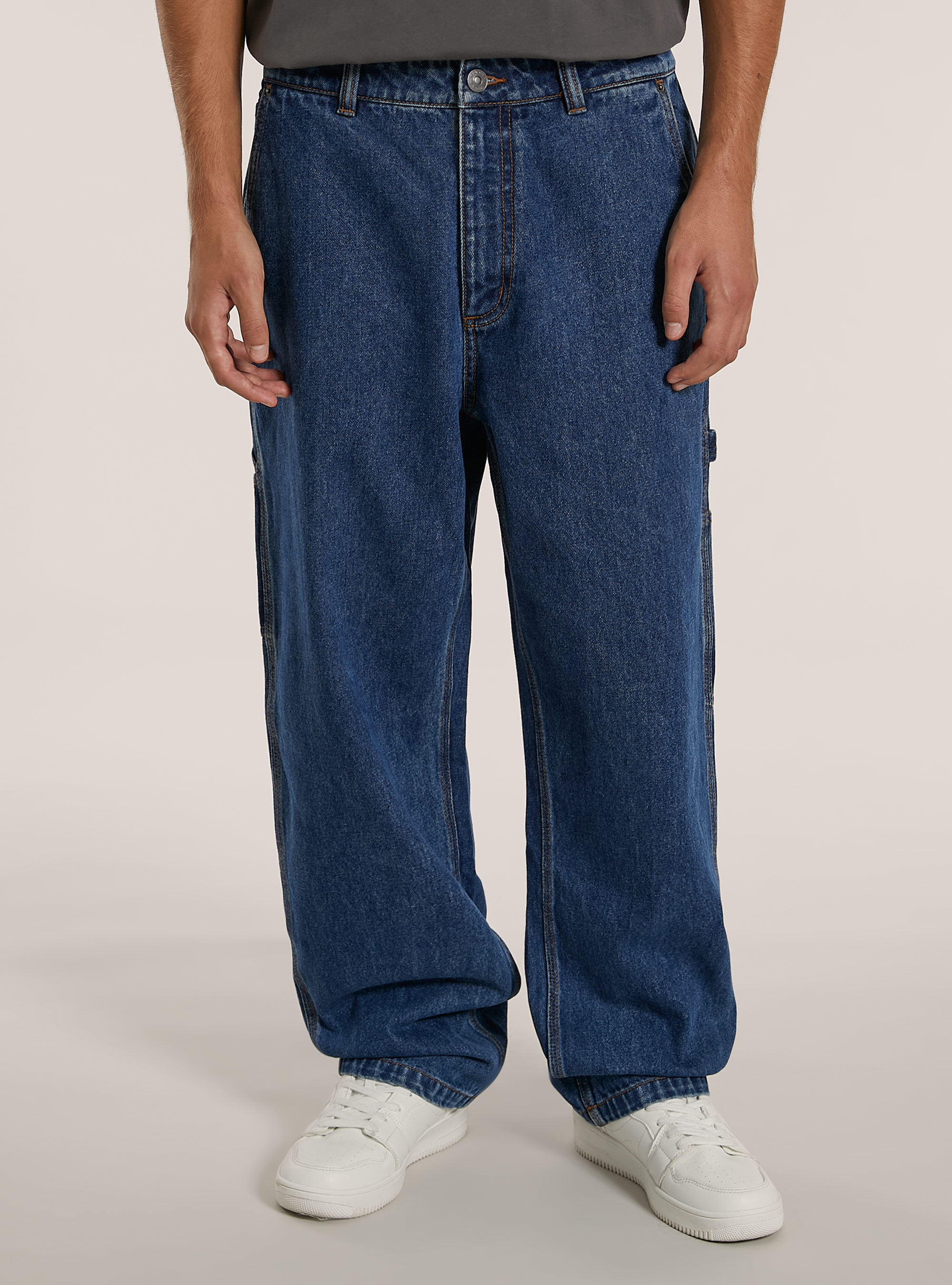 Worker carpenter jeans, D003 MEDIUM BLUE