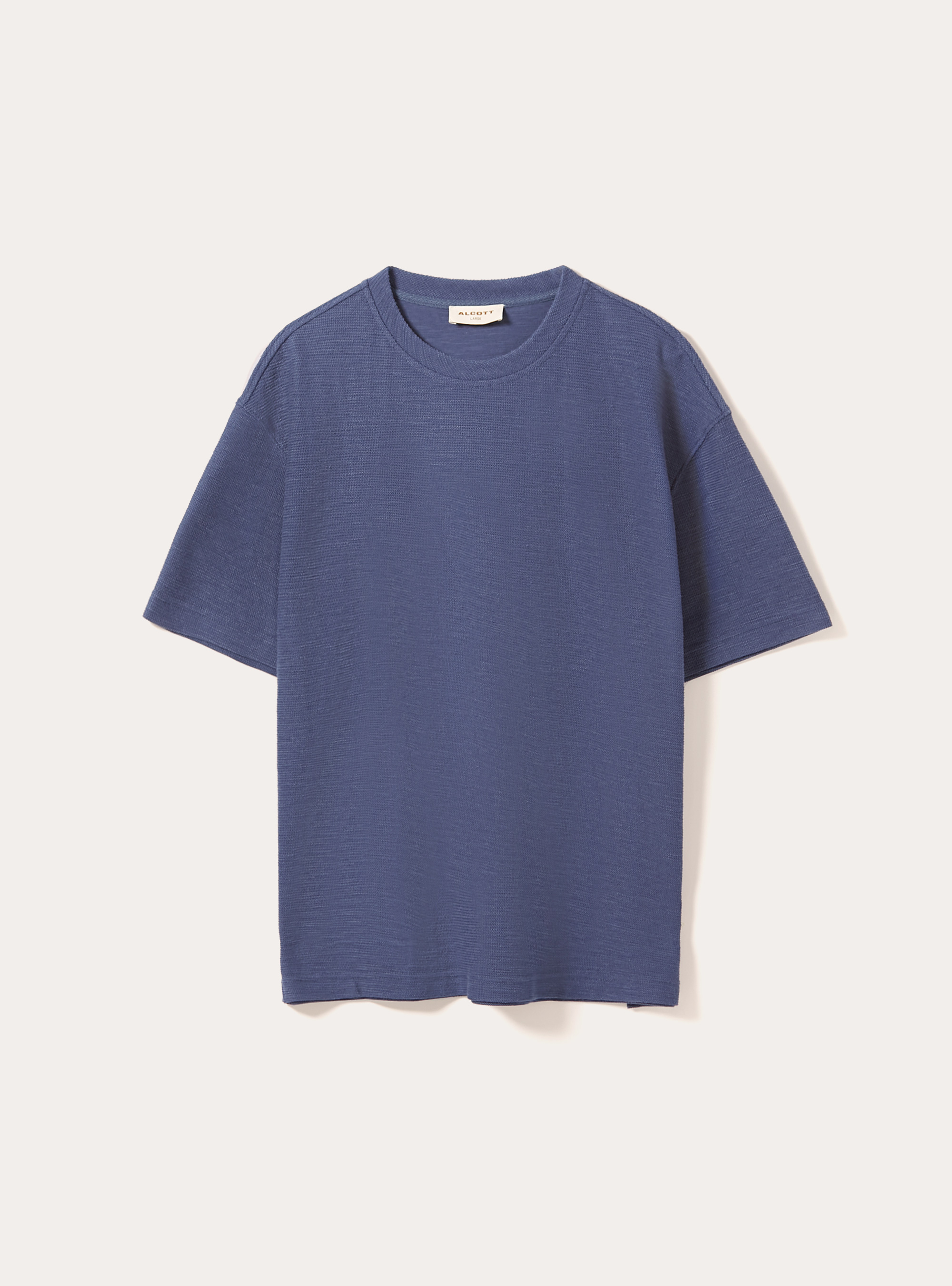 Textured cotton T-shirt, BL3 BLUE LIGHT