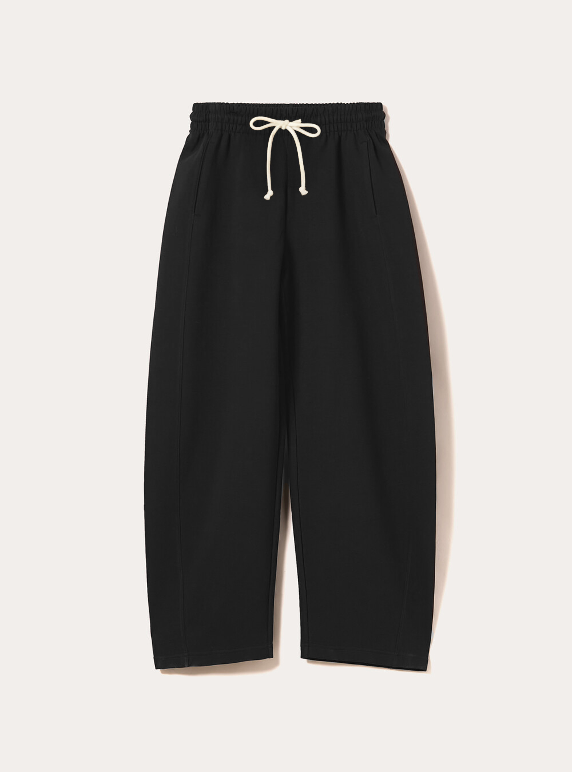 Barrel fit fleece trousers, BK1 BLACK