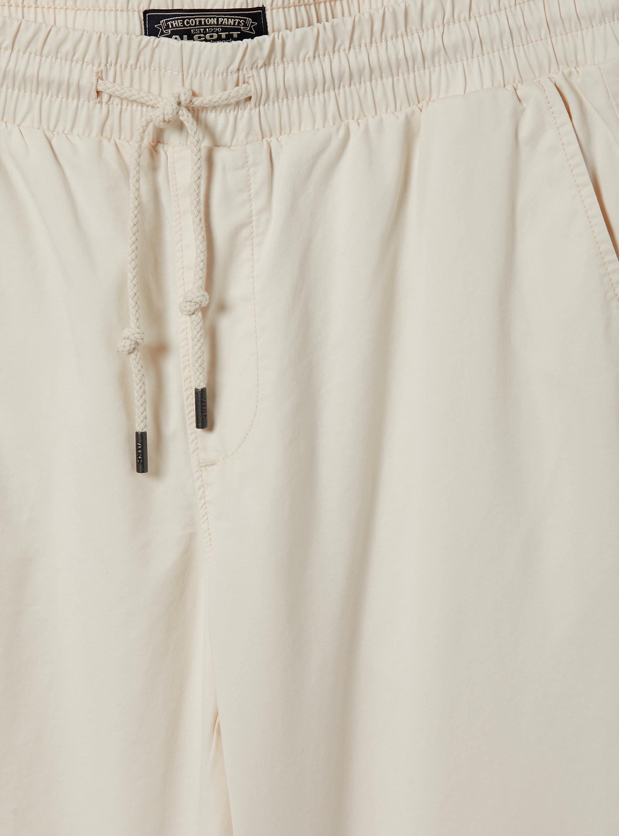 Twill chinos with elasticated waistband, WH2 WHITE