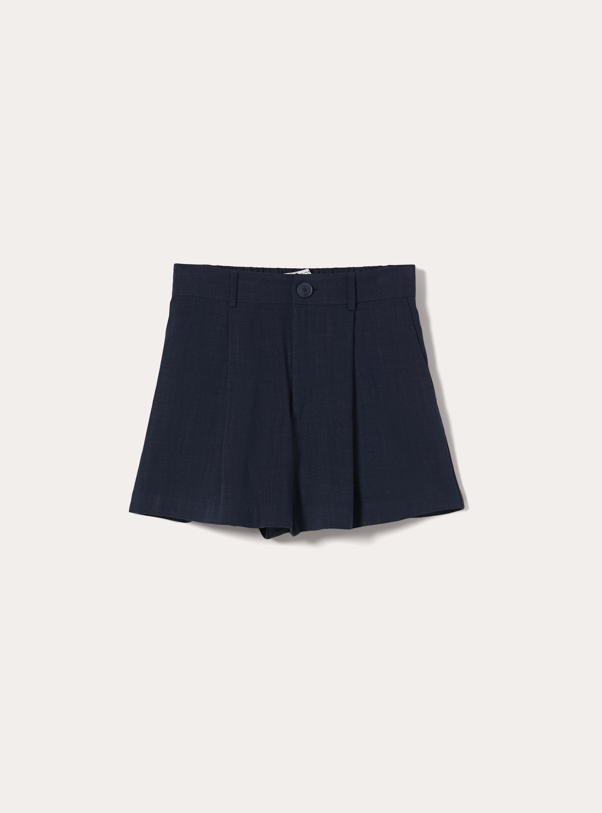 Tailored Linen-Blend Shorts, NA2 NAVY MEDIUM