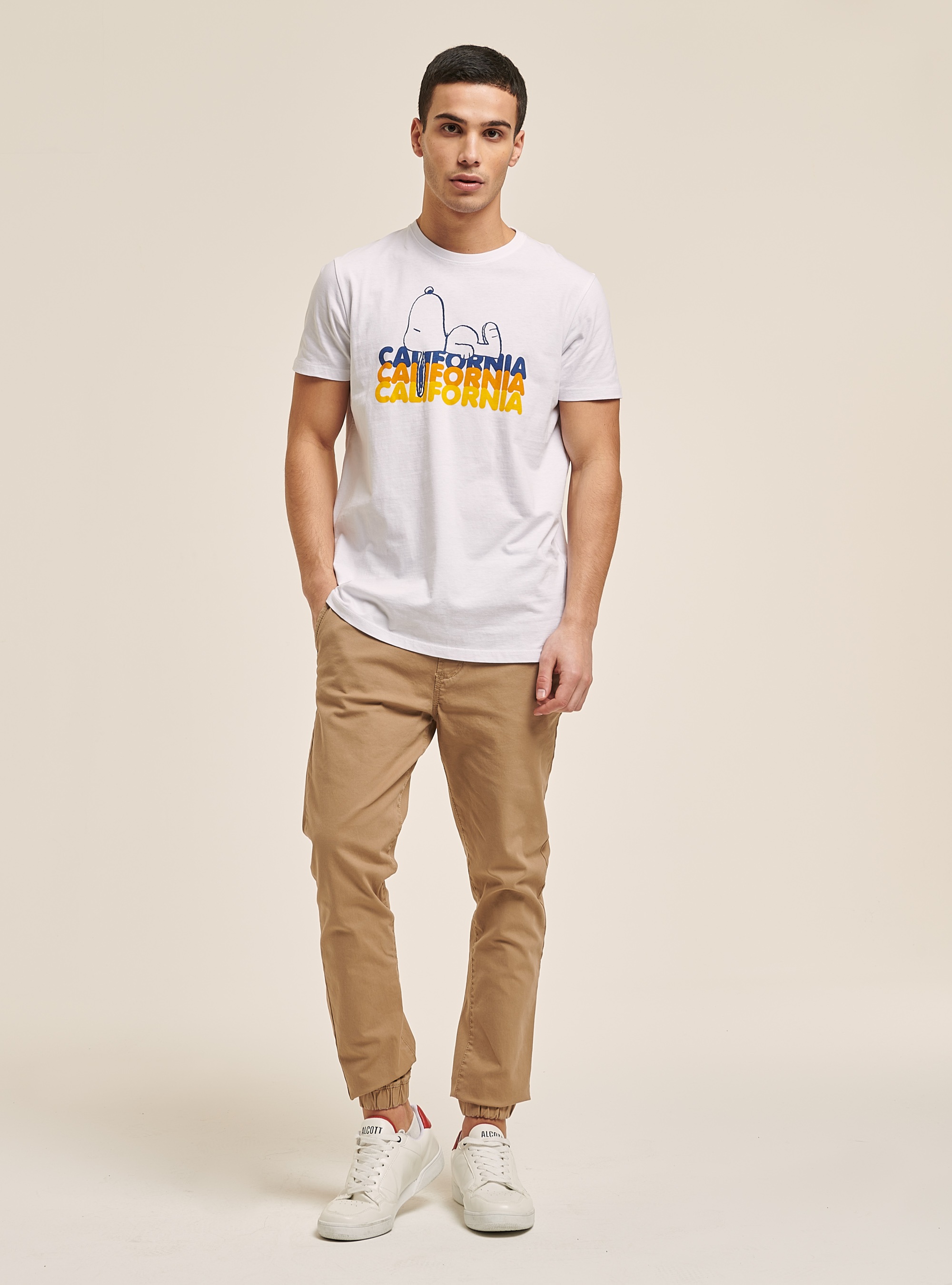 T-shirt Snoopy licensed for Alcott, WHITE