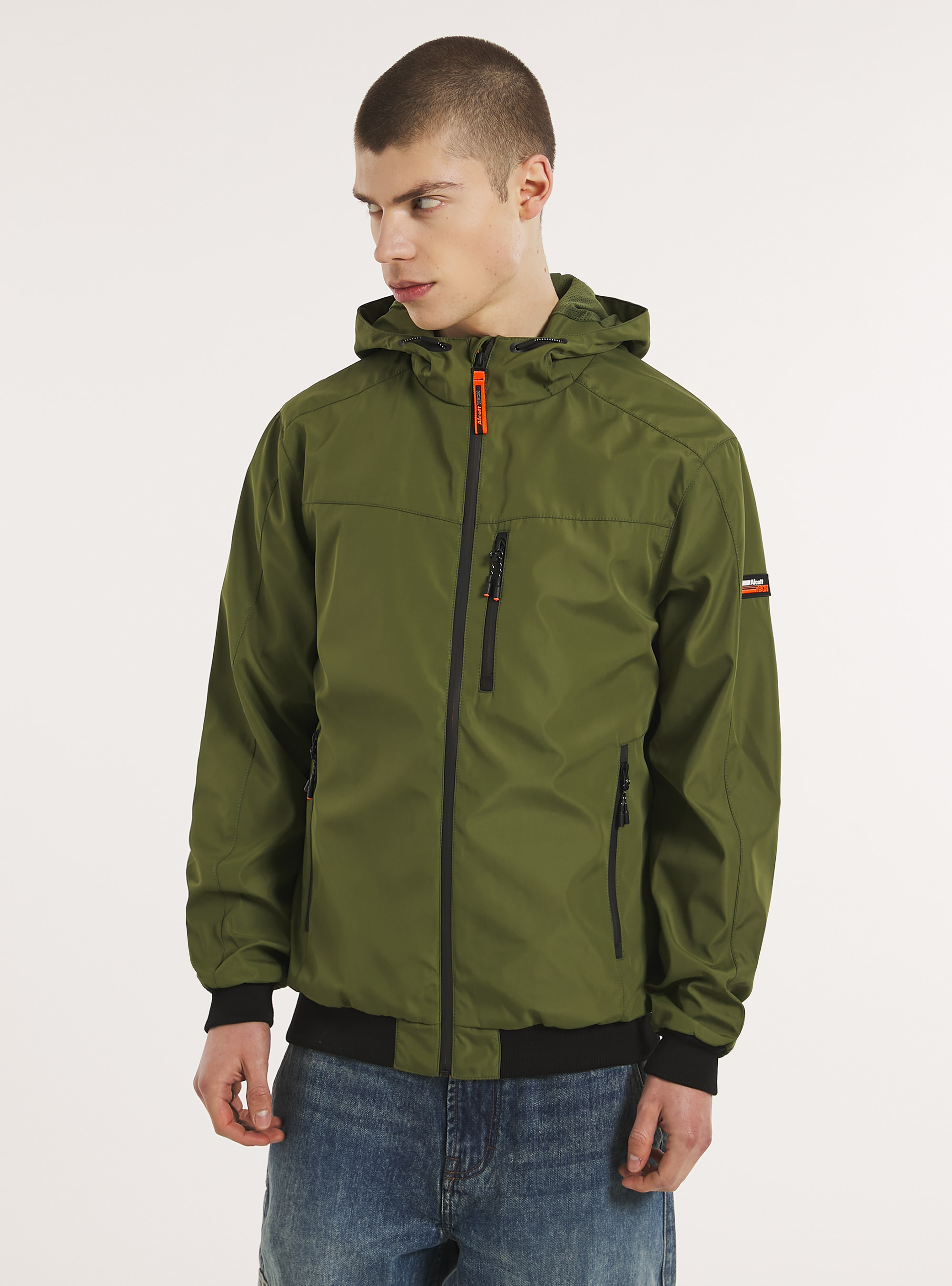 Windproof hooded bomber jacket, KY2 KAKY MEDIUM