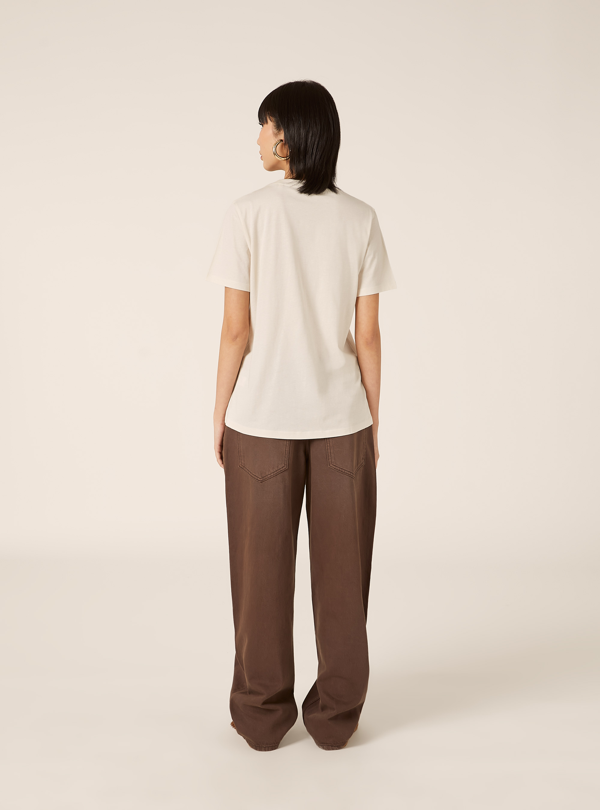 Cotton crew neck T-shirt, CR3 CREAM LIGHT