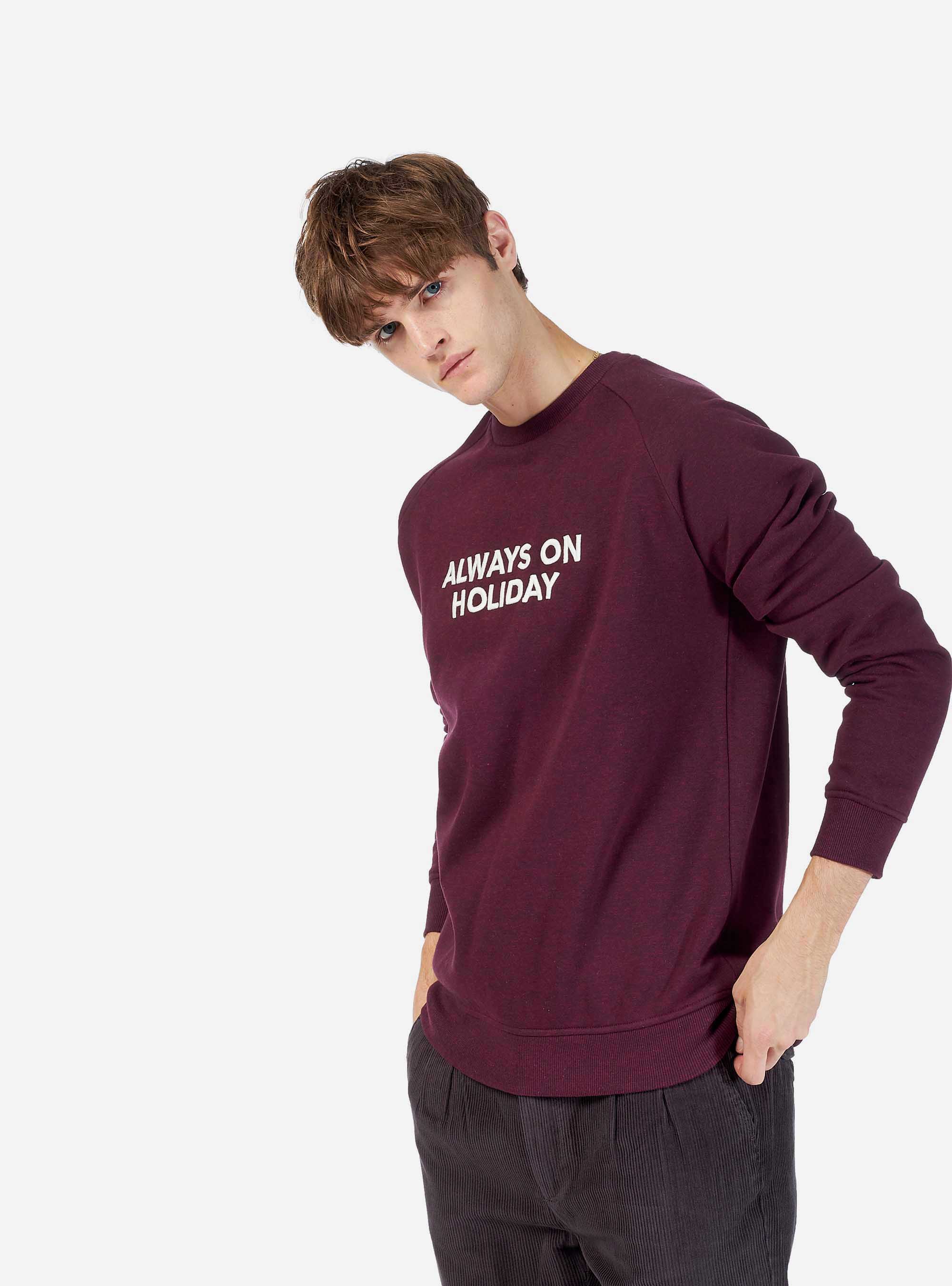 Sweat avec broderie, C3319 BORDEAUX