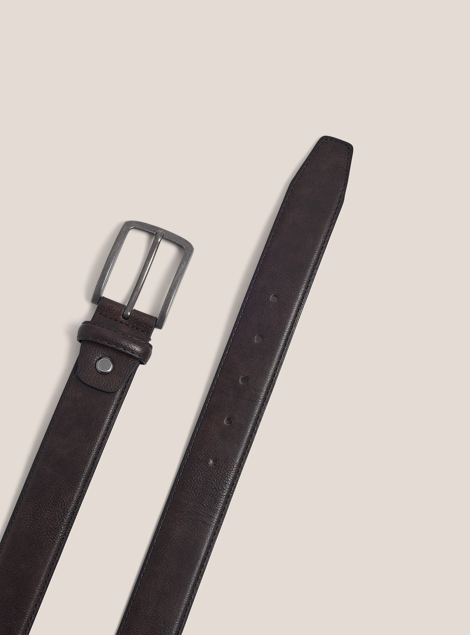 Leather effect belt, C544 BROWN