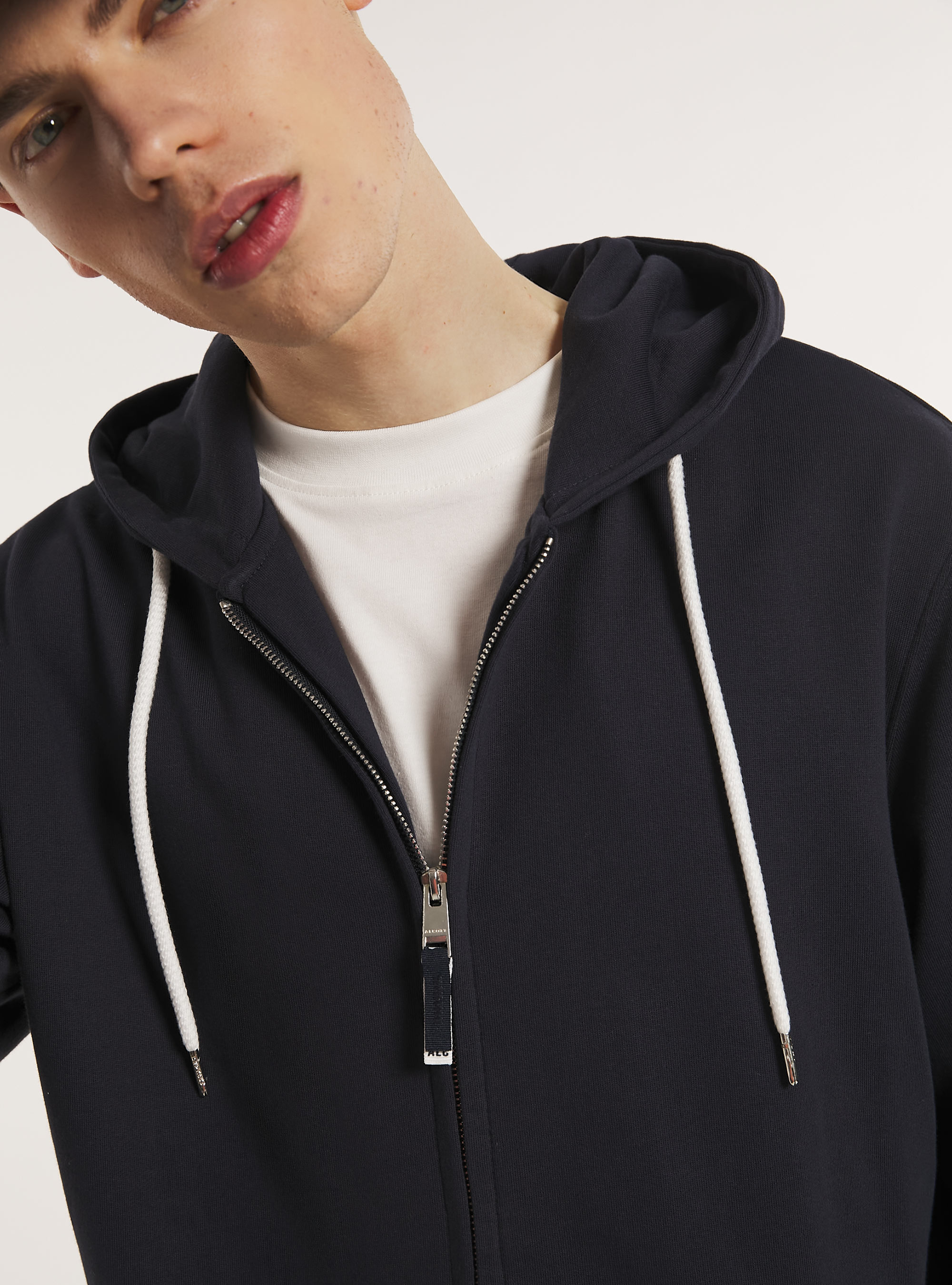 Cotton zip hoodie, NA1 NAVY DARK