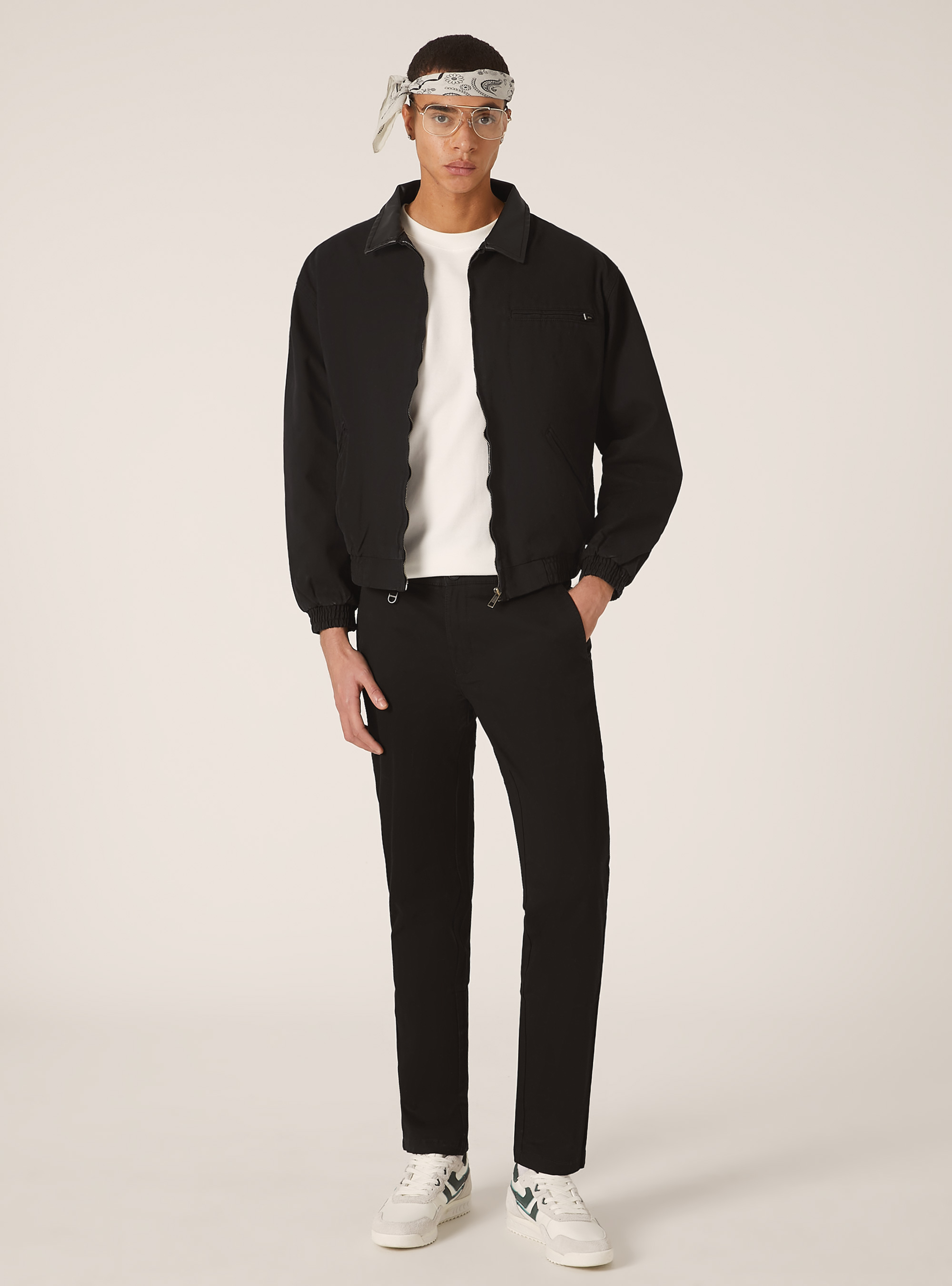 Skinny fit stretch twill chinos, BK1 BLACK