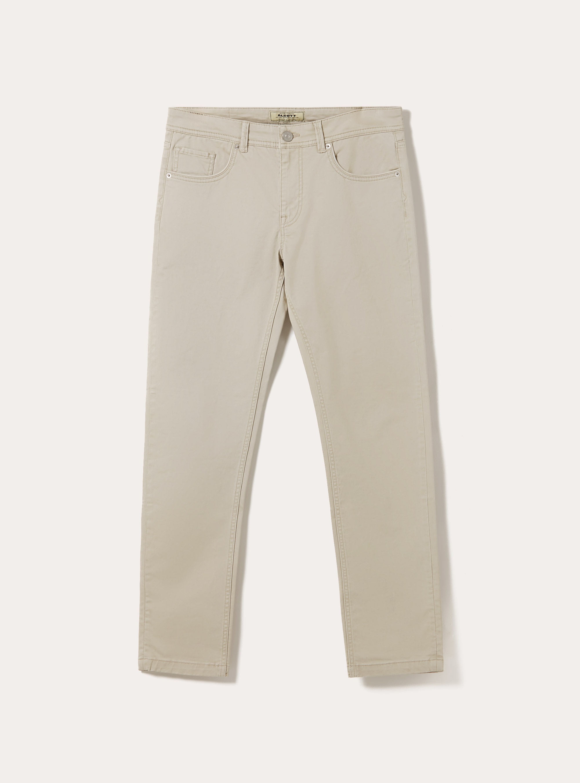 Pantalones ajustados de algod&oacute;n, BG2 BEIGE MEDIUM