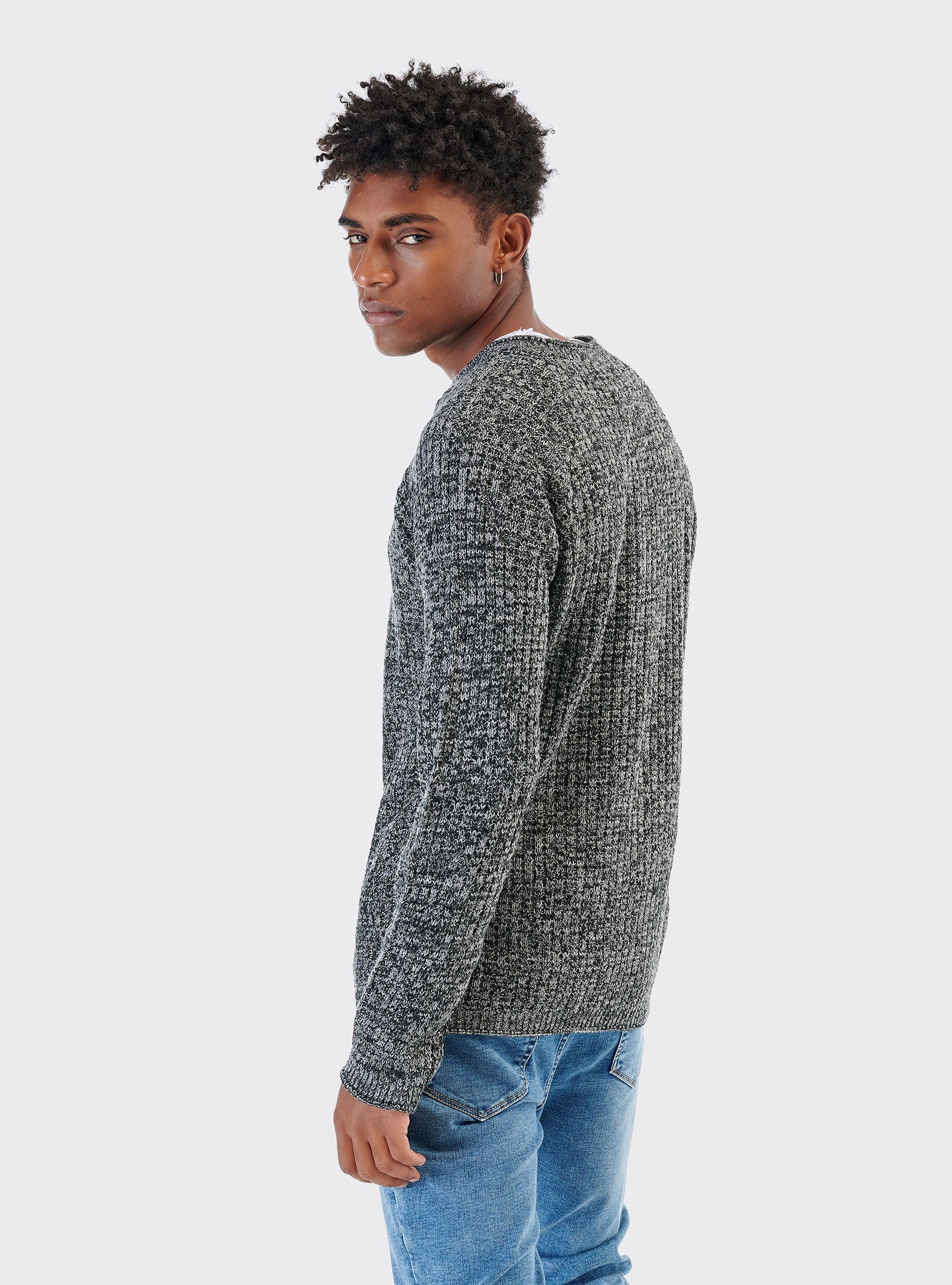 PULLOVER ROUND NECKRAGLAN, BLACK