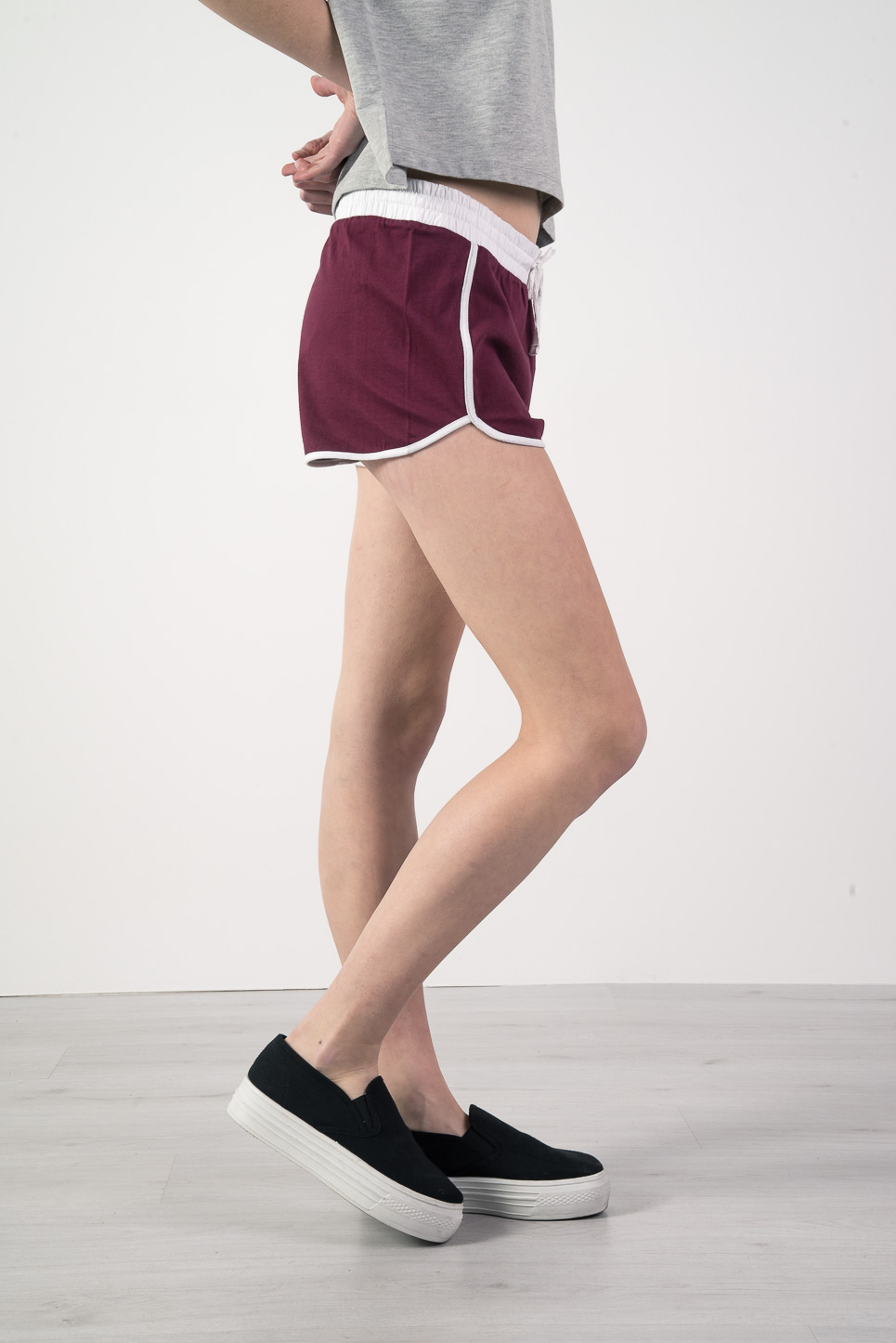 Pantalones cortos de dos tonos, C3330 BORDEAUX