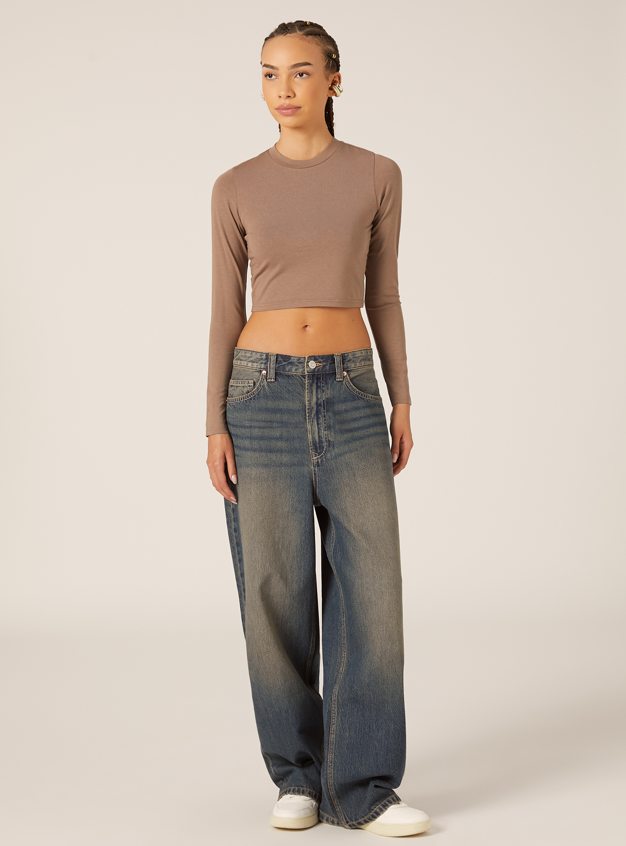 Camiseta corta de manga larga, BR3 BROWN LIGHT