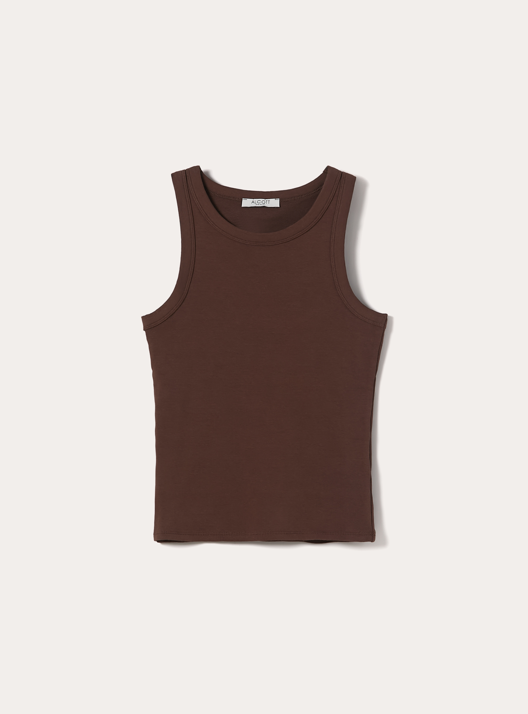 Canotta basica scollo nuotatore, BR2 BROWN MEDIUM