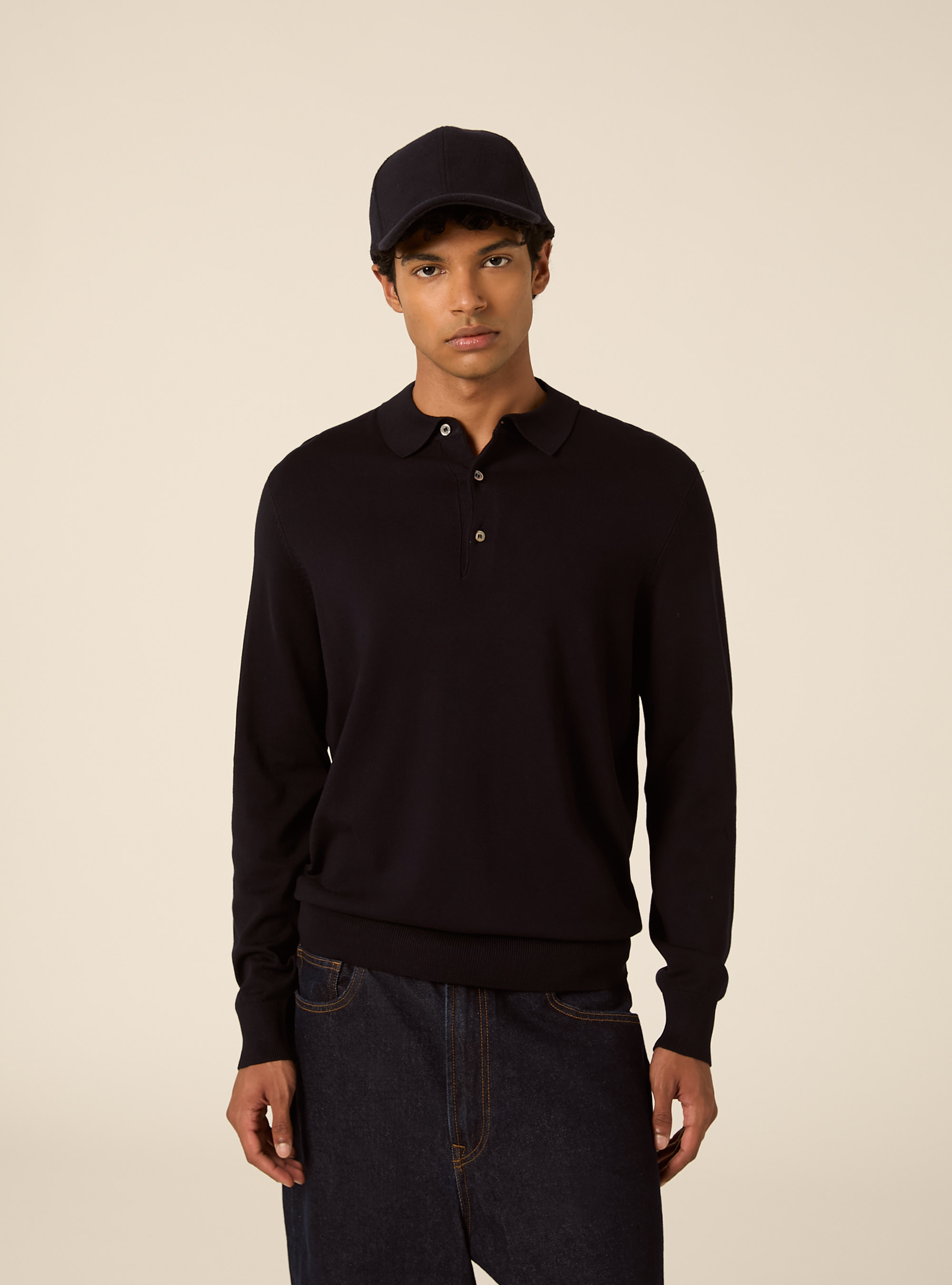 Polo in maglia  in viscosa, NA1 NAVY DARK