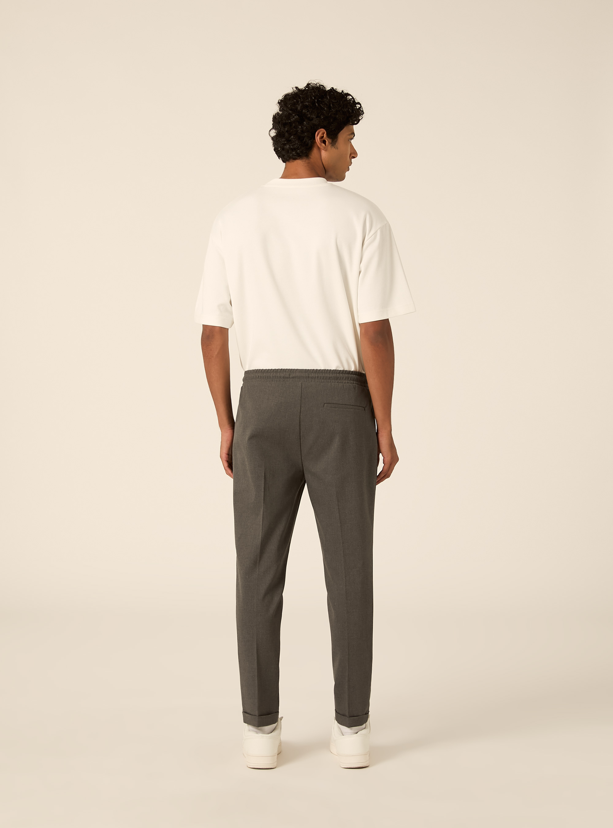 Pantalone jogger in twill, MGY1 GREY MEL DARK