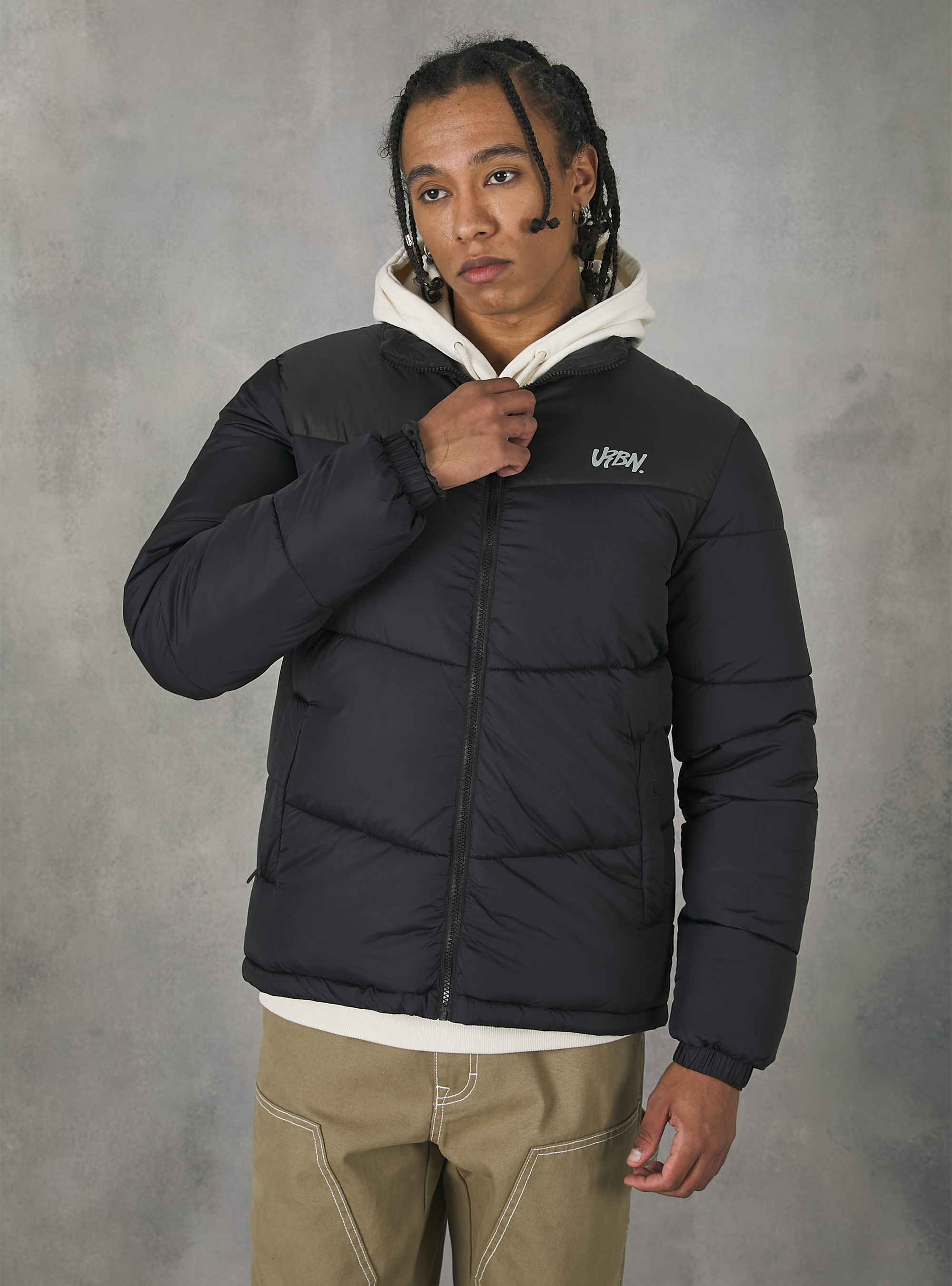 Colour block jacket, BK1 BLACK