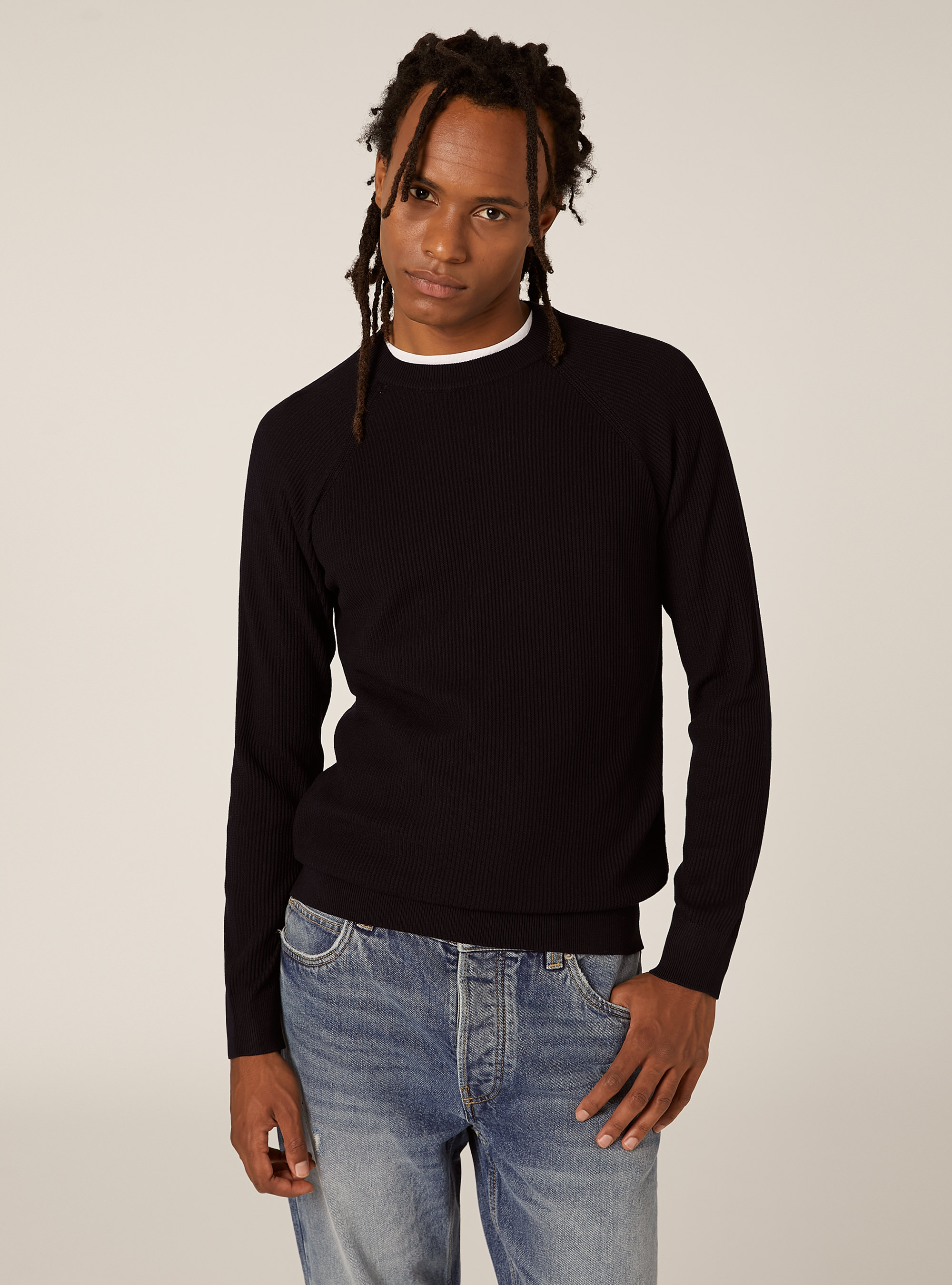 Jersey ligero de canalé, NA1 NAVY DARK