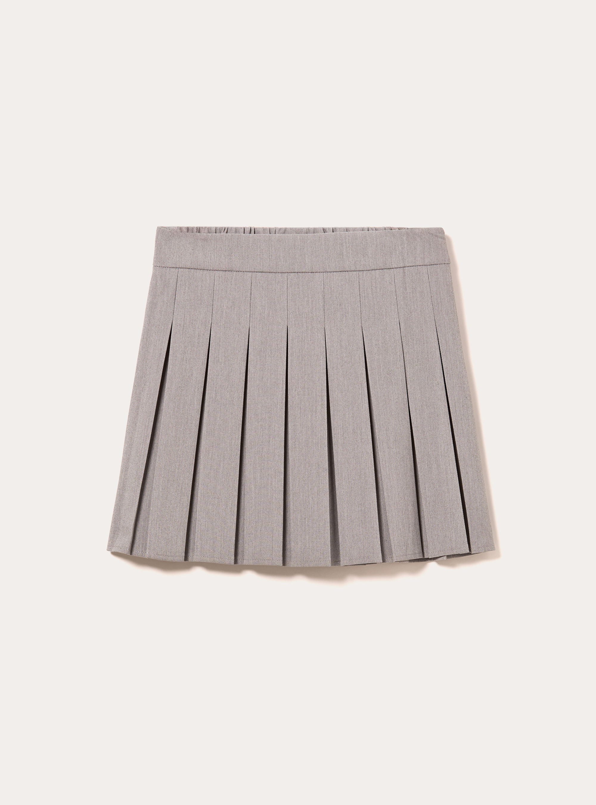 Einfarbiger Faltenminirock, MGY3 GREY MEL LIGHT