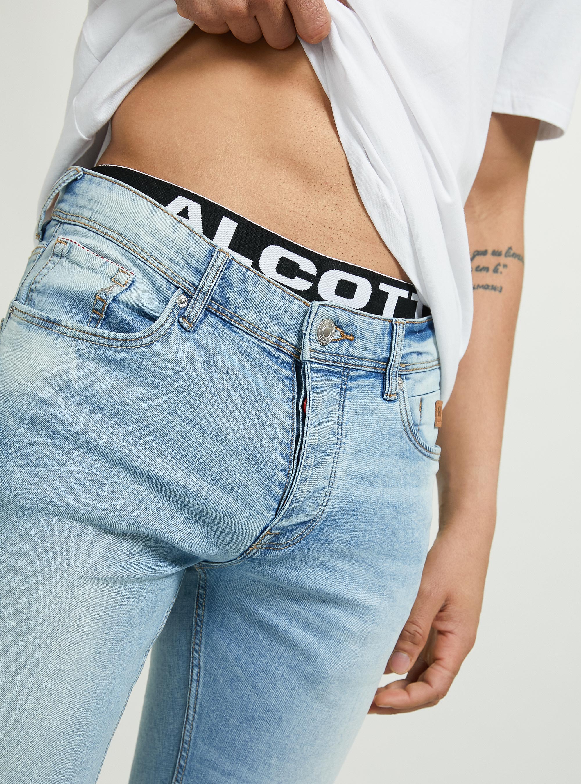 Skinny fit jeans in stretch denim, D006 AZURE