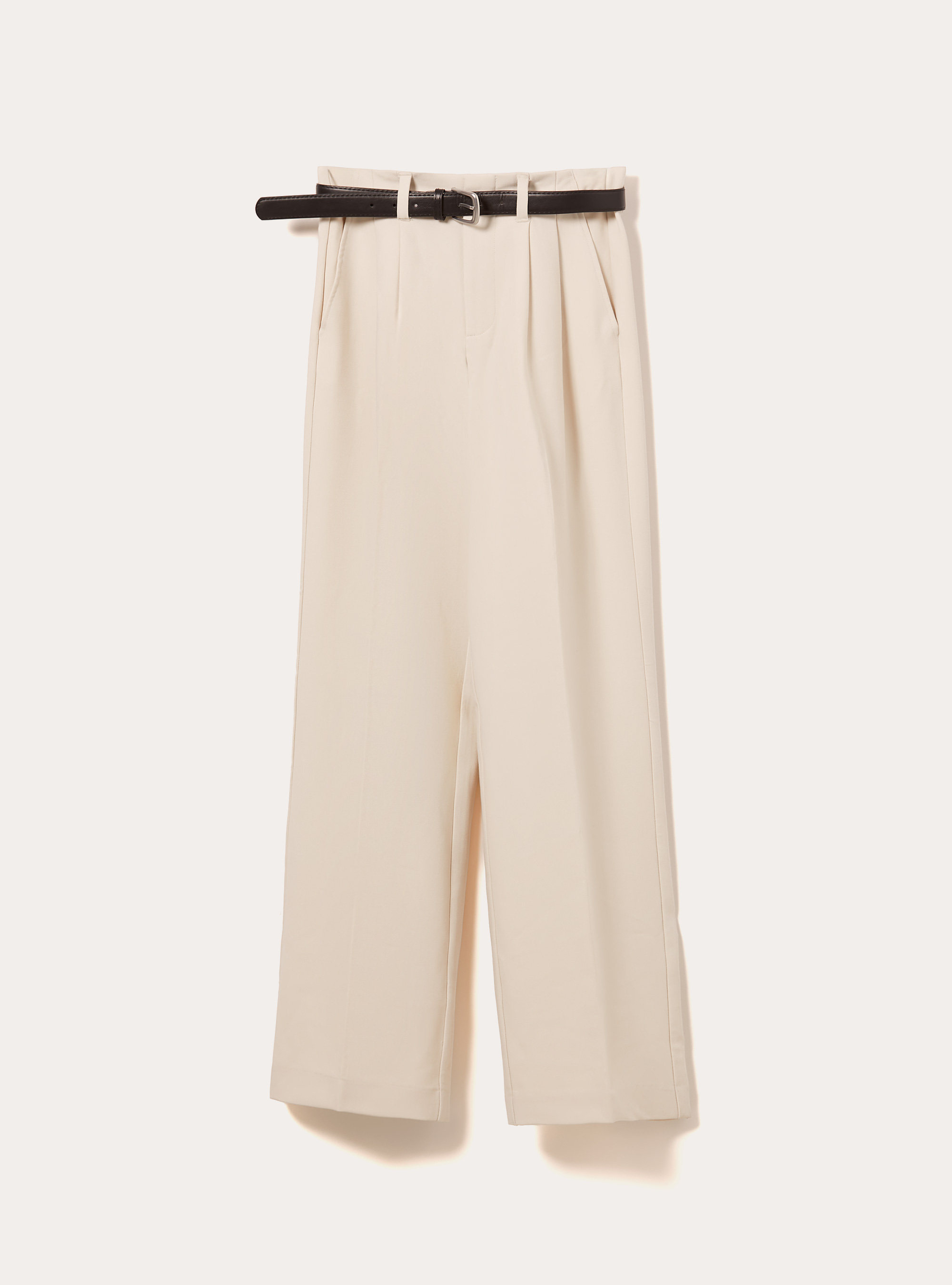 Tailored trousers with belt, BG3 BEIGE LIGHT