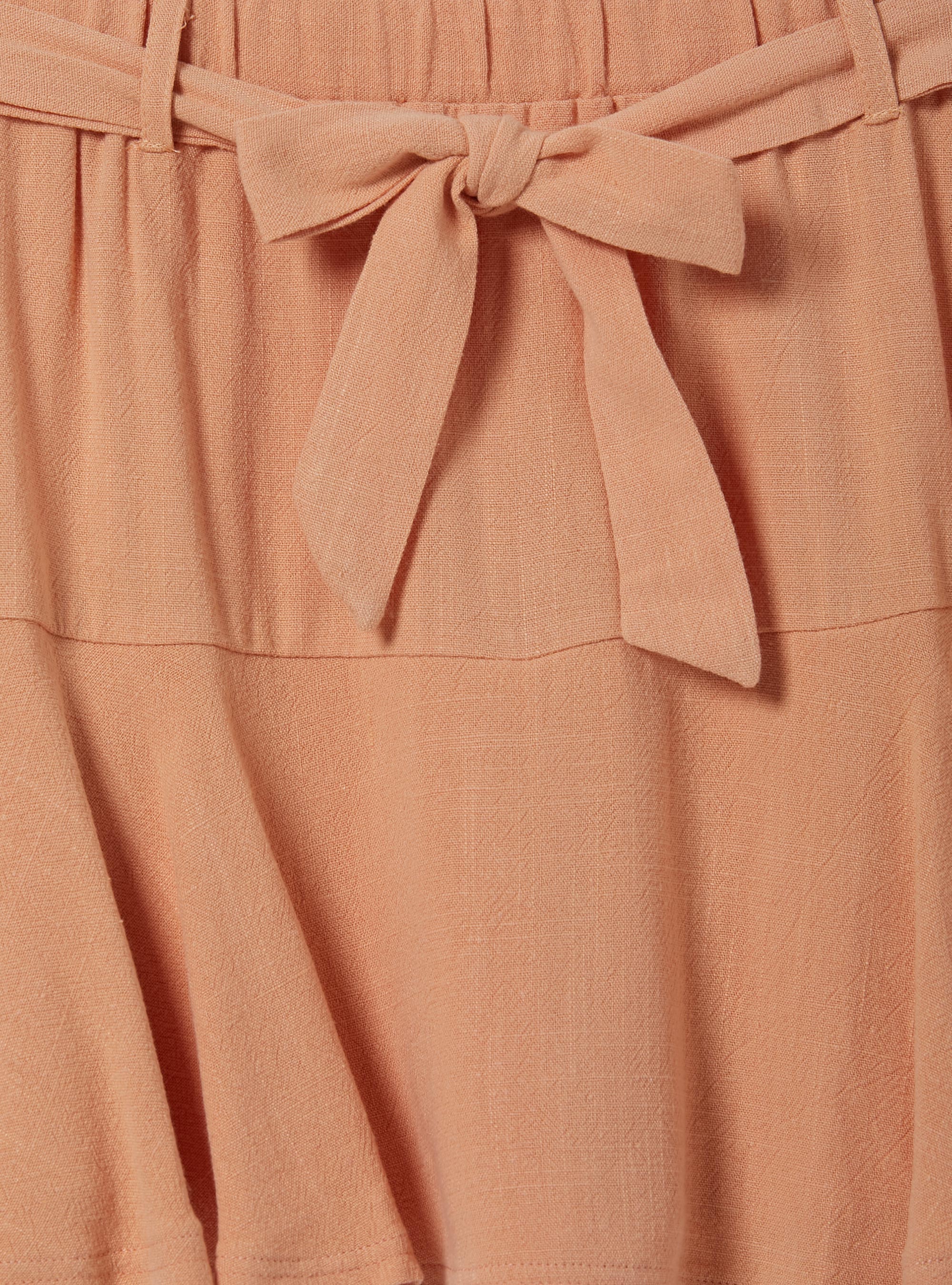 Linen-blend skort with strap, OR3 ORANGE LIGHT