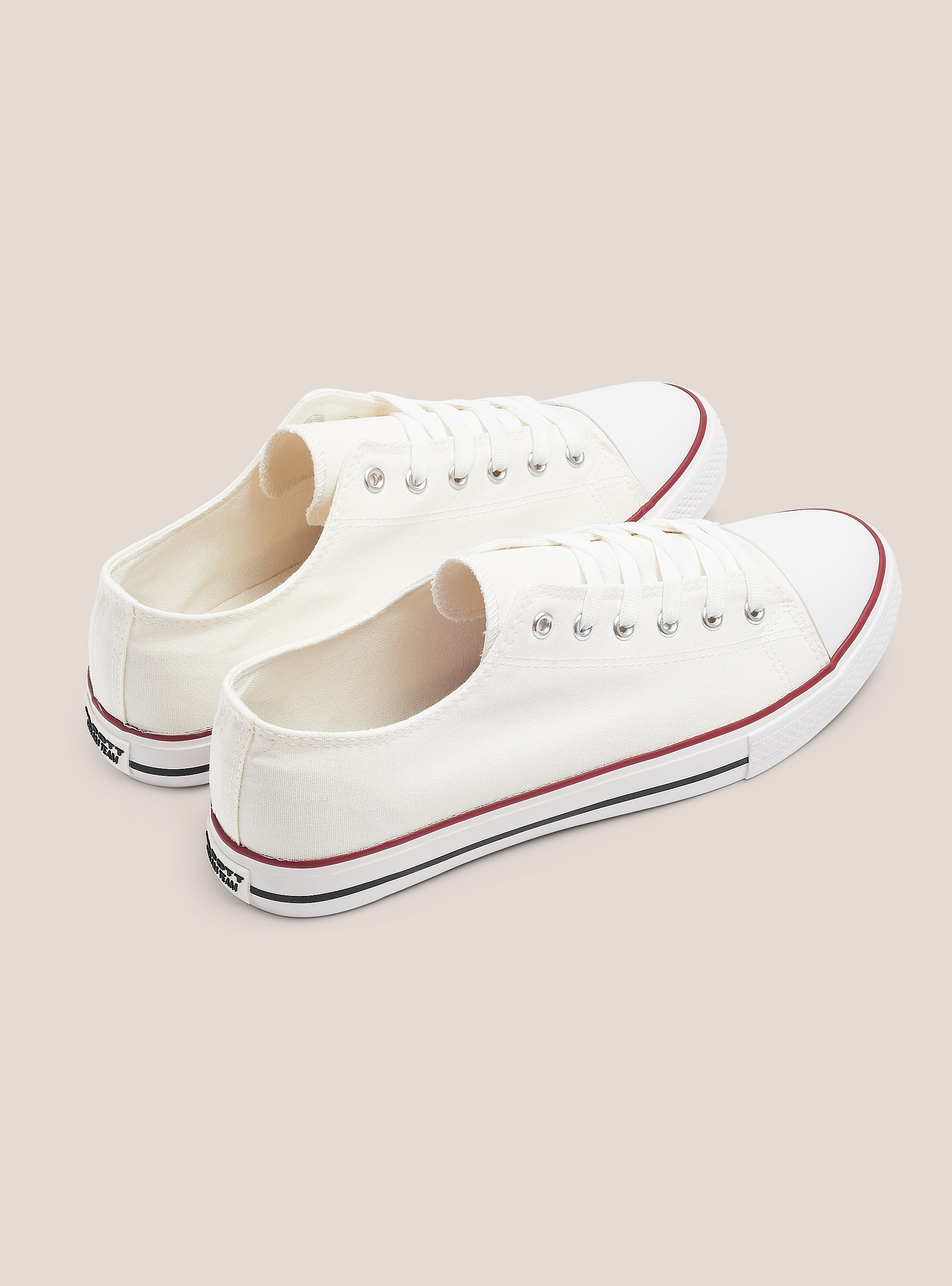 Sneakers bassa in tela, WHITE