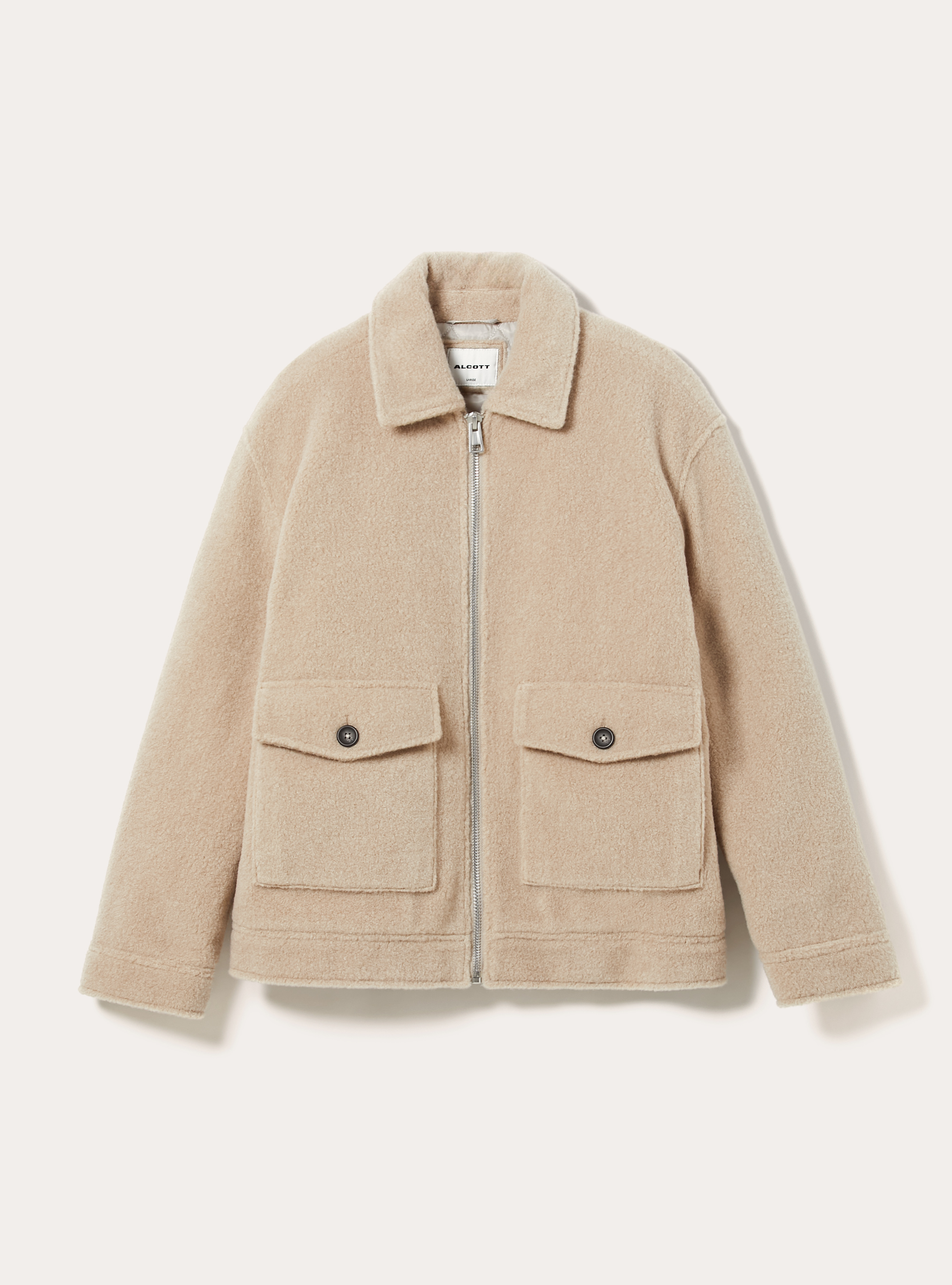 Bomber con collo camicia n melton, MBG2 BEIGE MEL MED