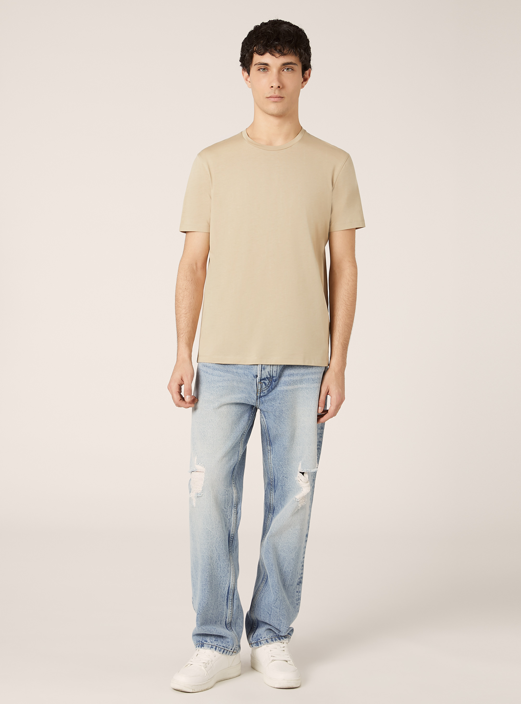 Superior Pima cotton T-shirt, BG2 BEIGE MEDIUM