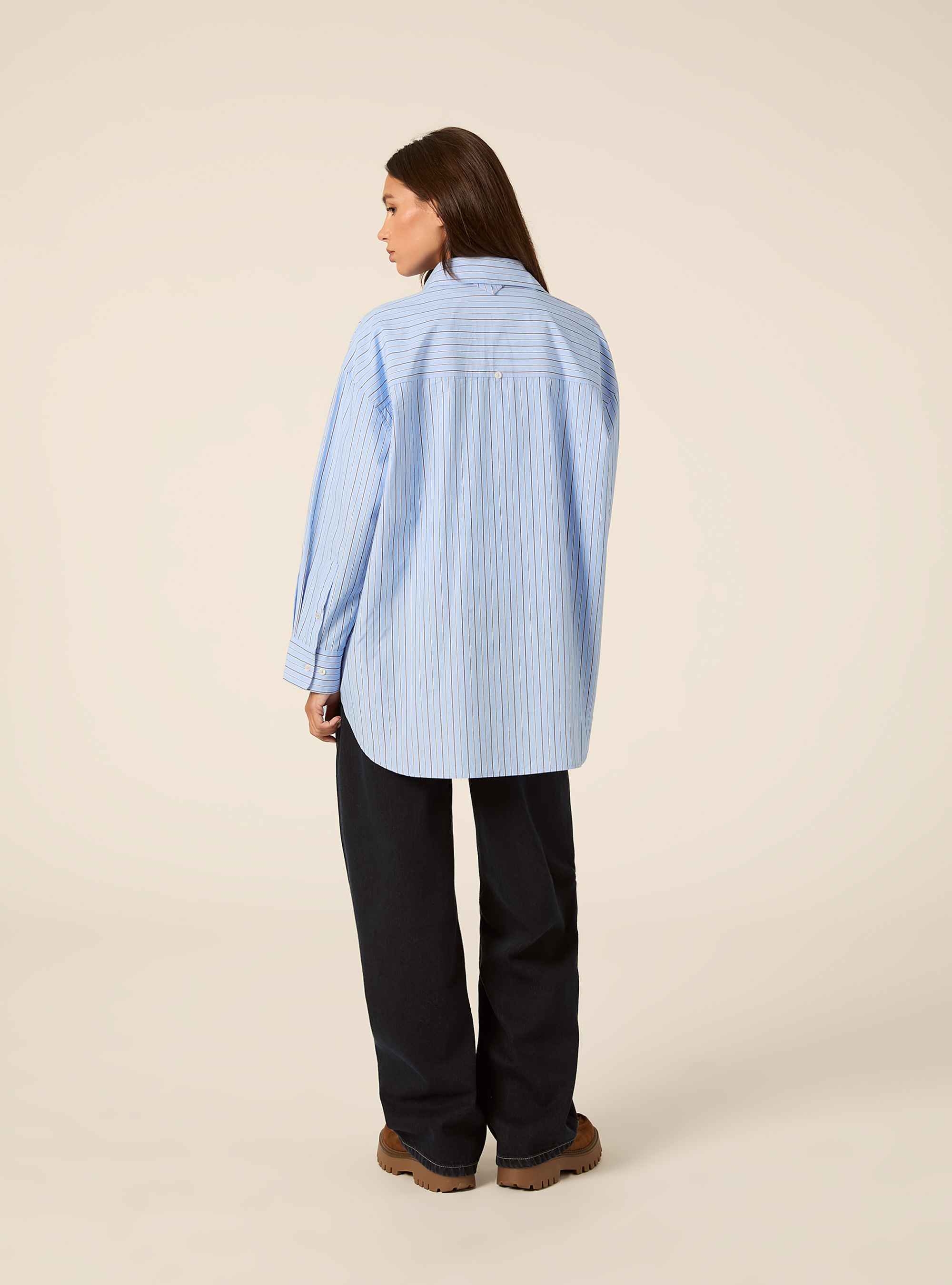 Camicia in popeline oversize, MULTICOLORE