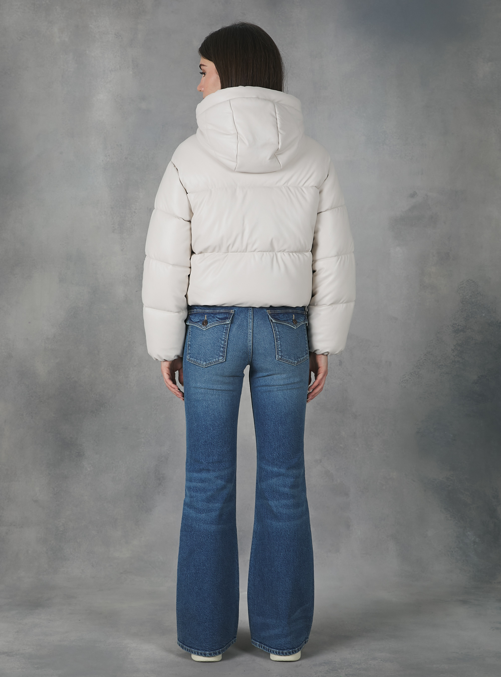 Leather-effect bomber jacket, WH1 OFF WHITE