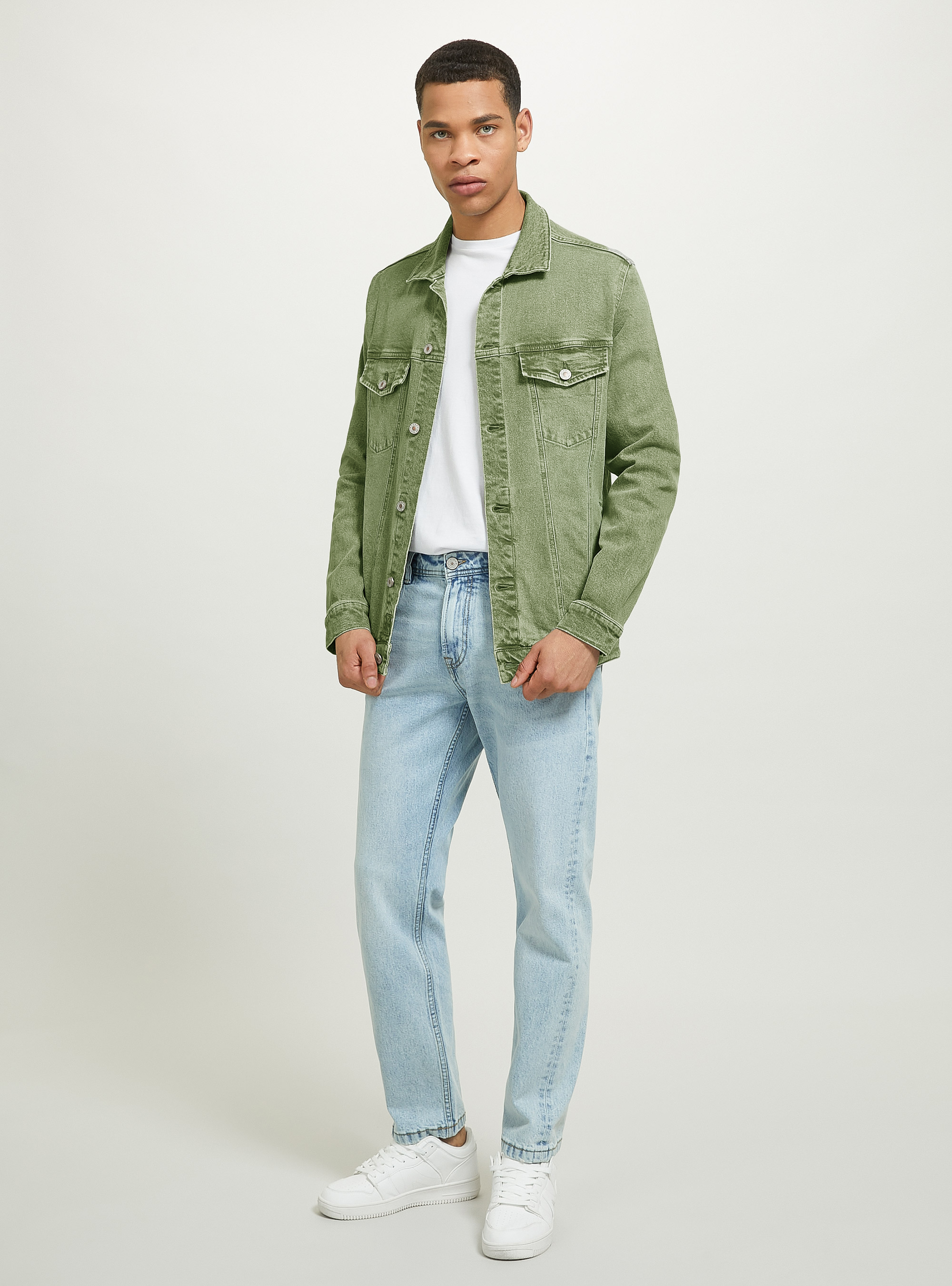 Giubbotto denim in twill stretch, KY2 KAKY MEDIUM