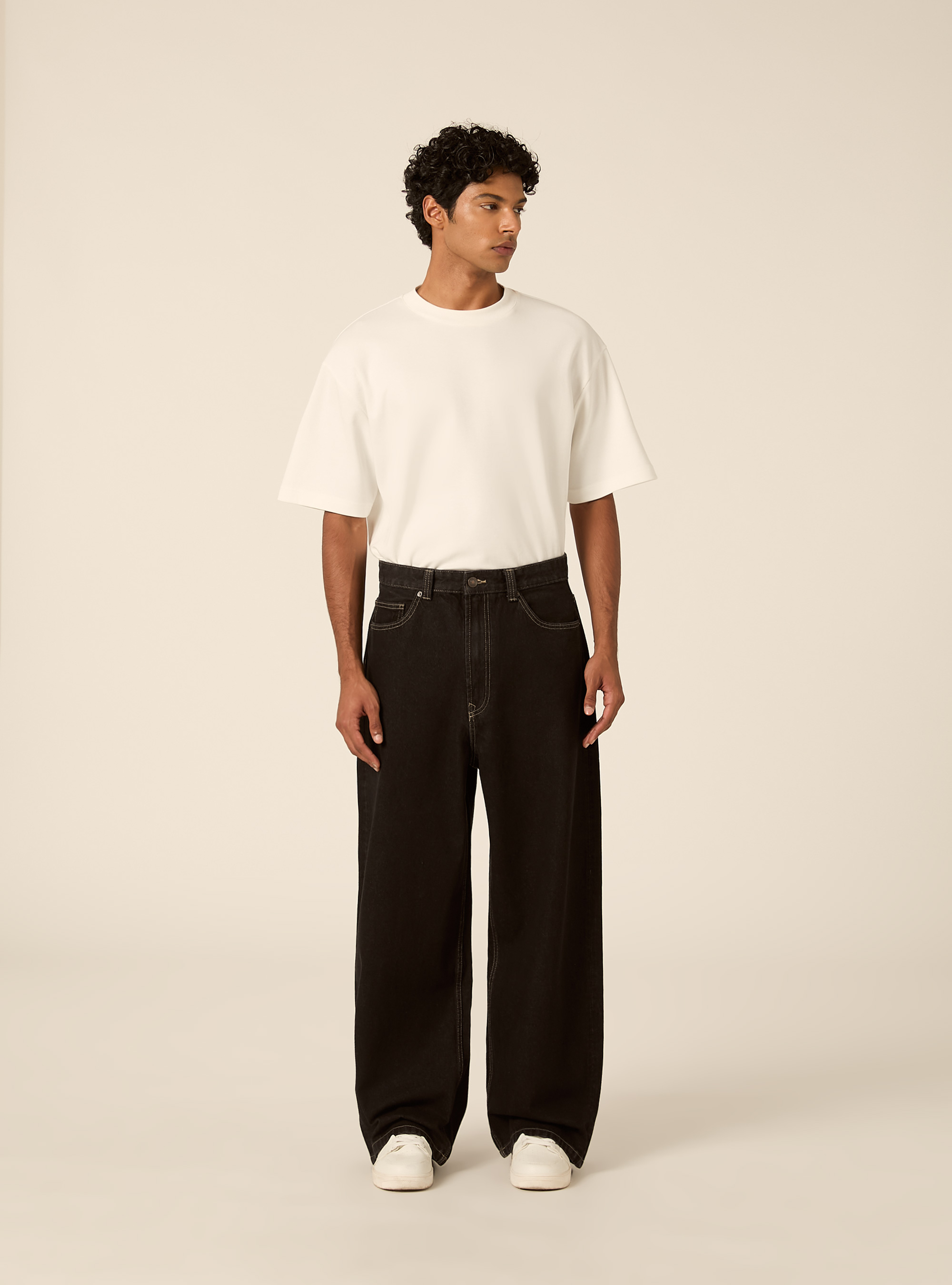 Jeans super baggy, D000 BLACK