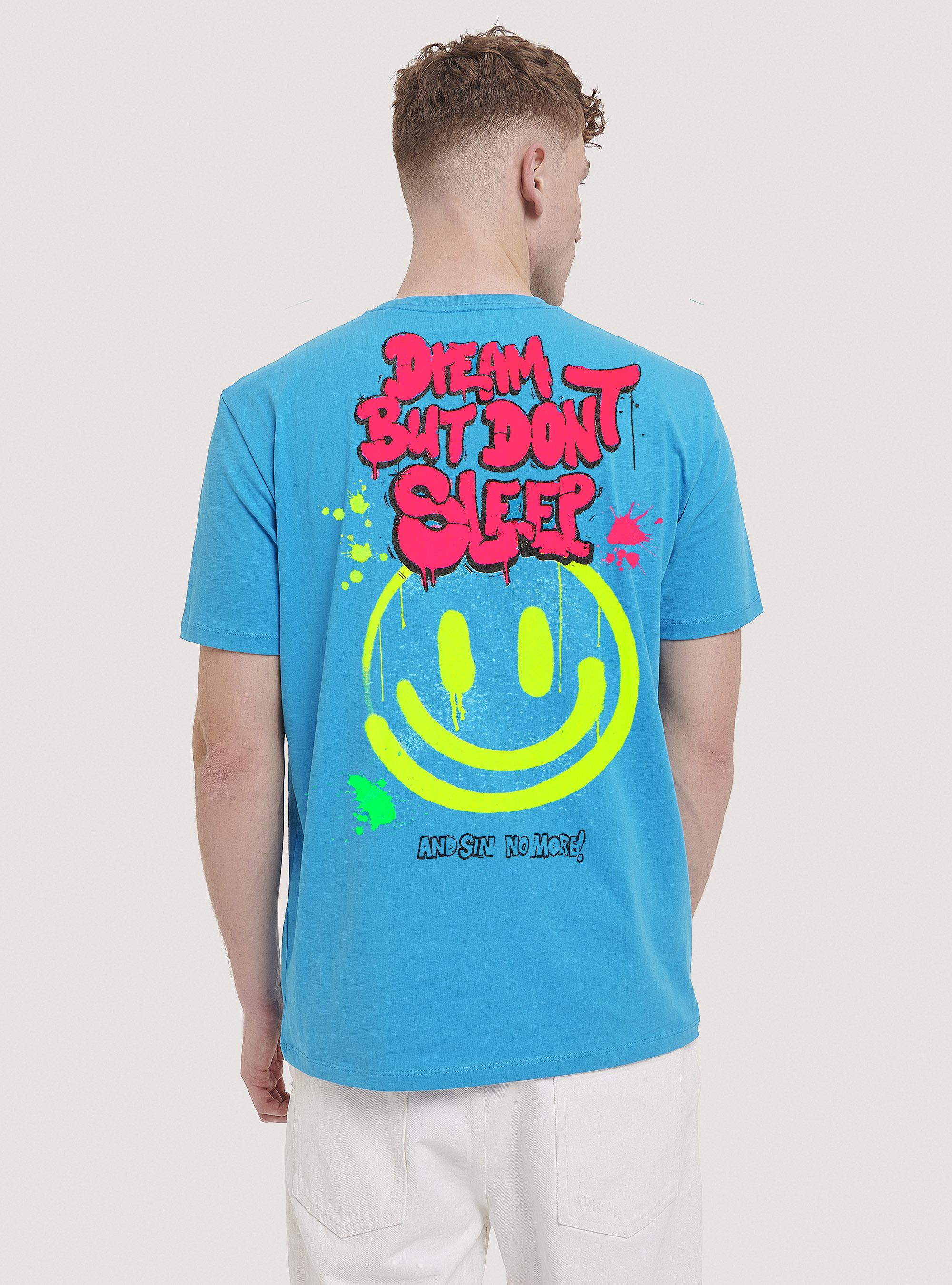 T-shirt with Smile Collection print, AZ1 DARK AZZURRE