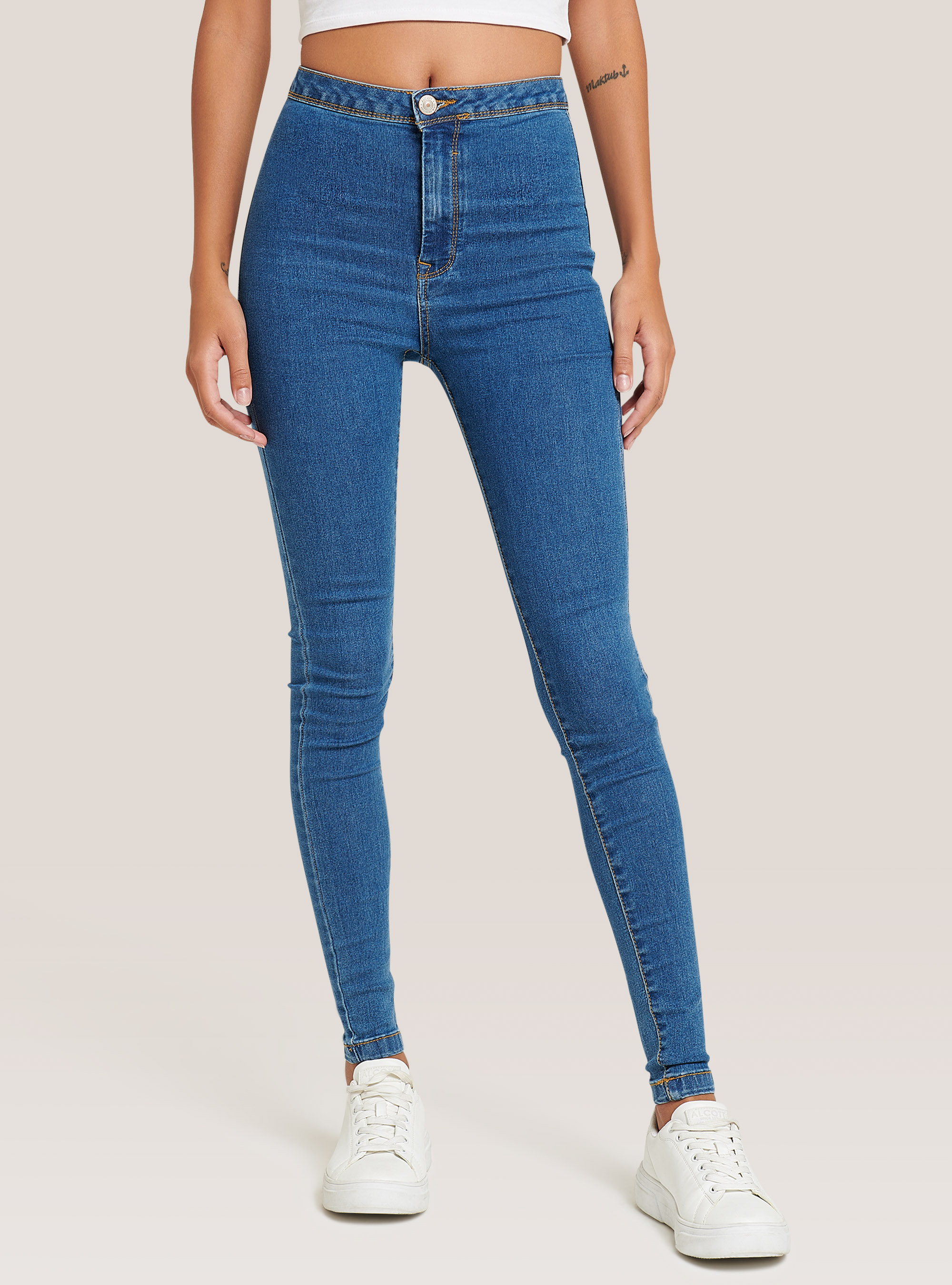 Hochtaillierte Stretch-Jeggins, C272 BLUE