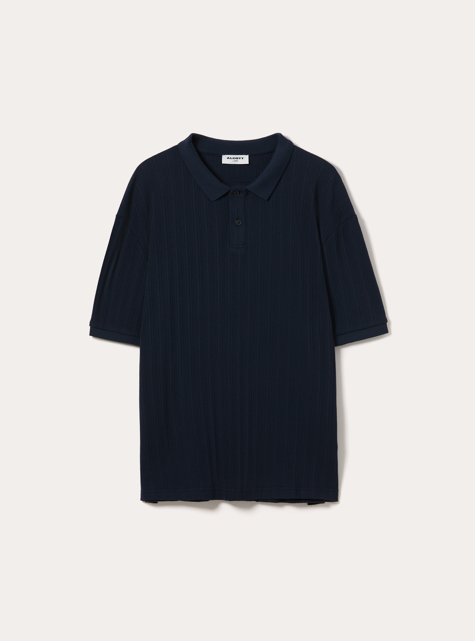 Polo en Jersey Structur&eacute; Coupe Regular Fit, NA1 NAVY DARK