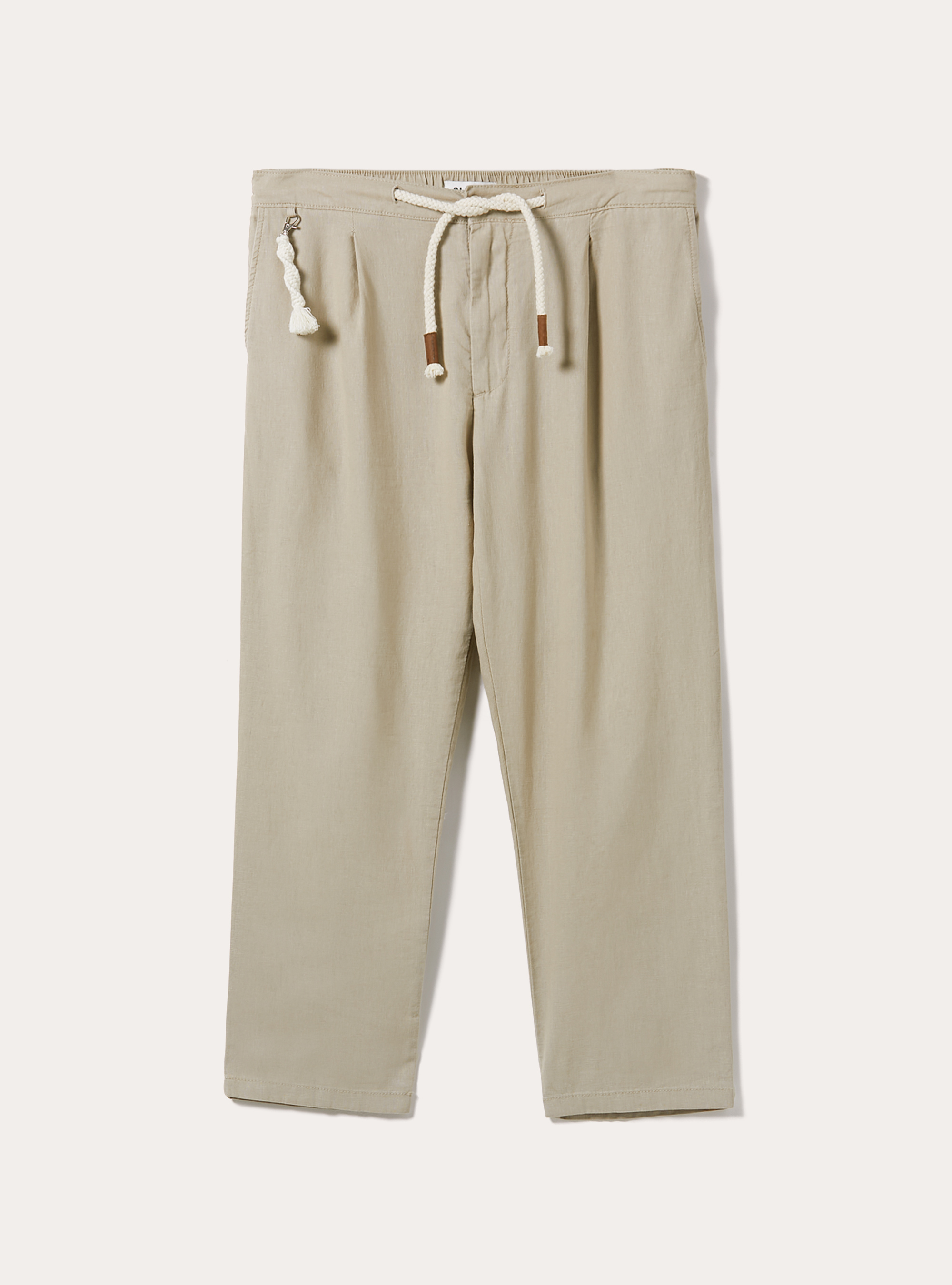 Linen blend jogger trousers, BG3 BEIGE LIGHT