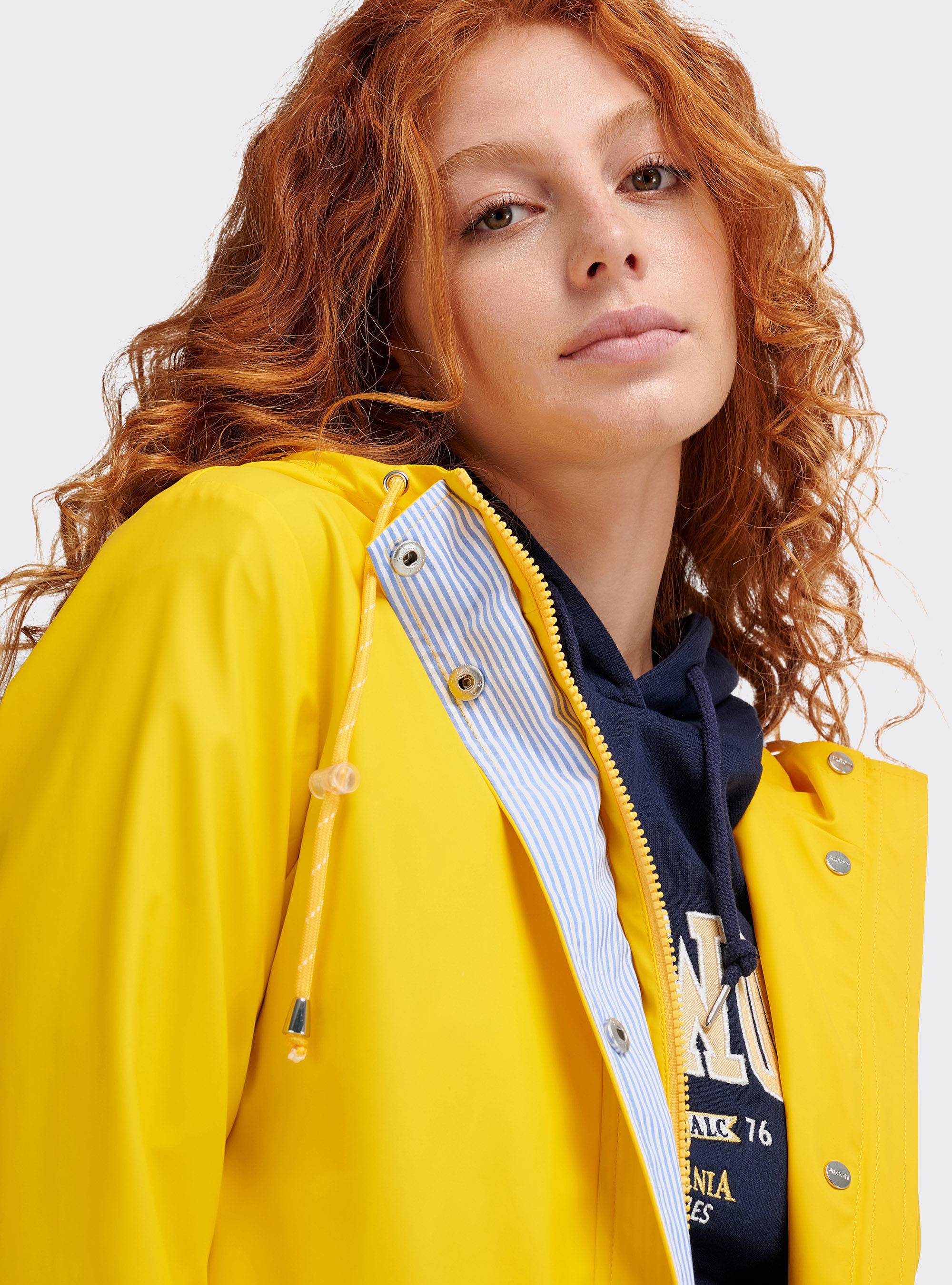 Impermeabile oversize comfort fit, C7697 YELLOW