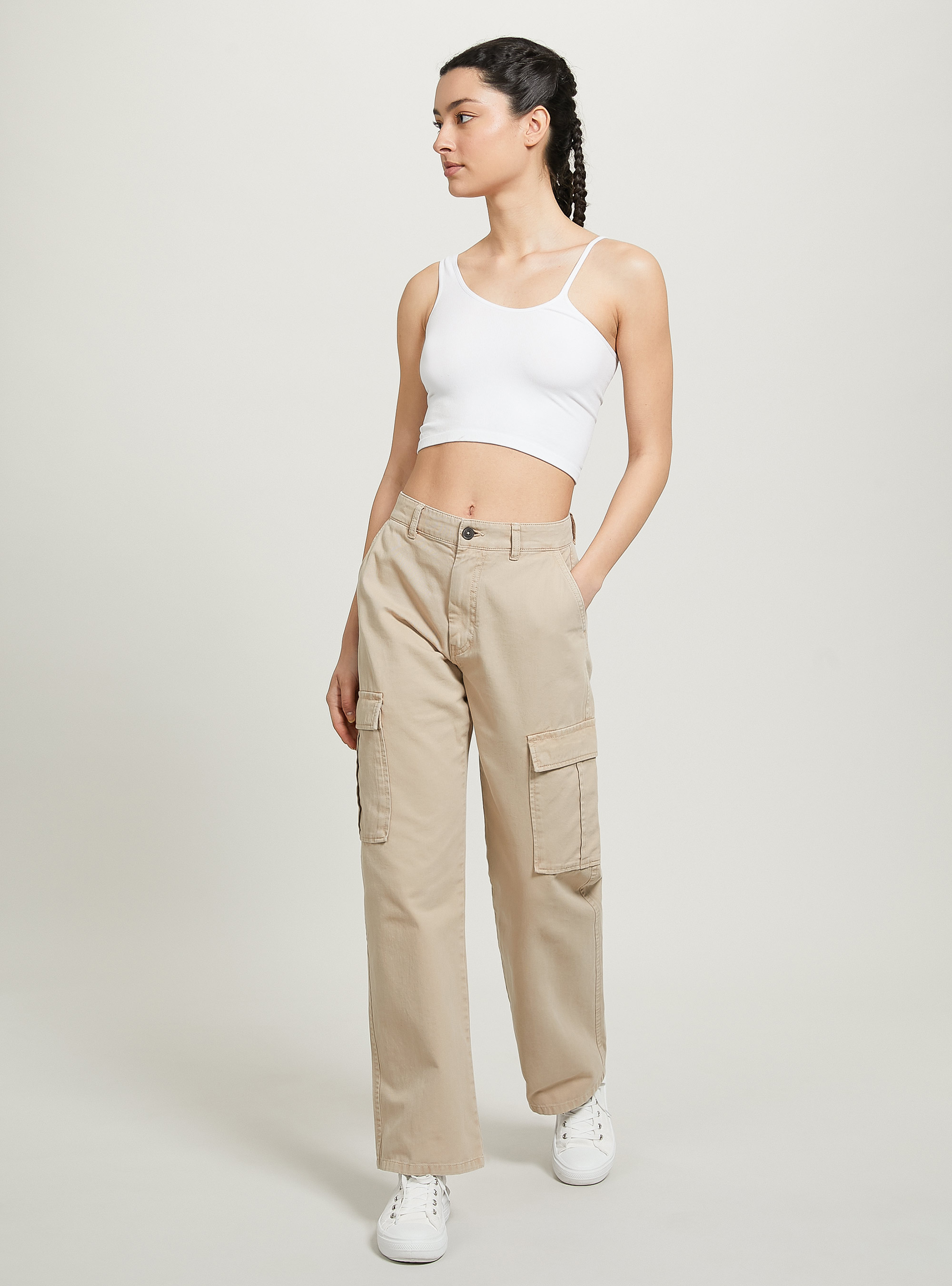 Twill cargo trousers